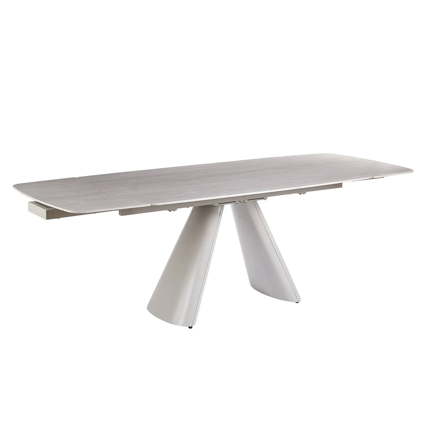 Стіл обідній розкладний Bjorn Fenix 165-240x90x76 White Travertin Matt + Sahara Leg