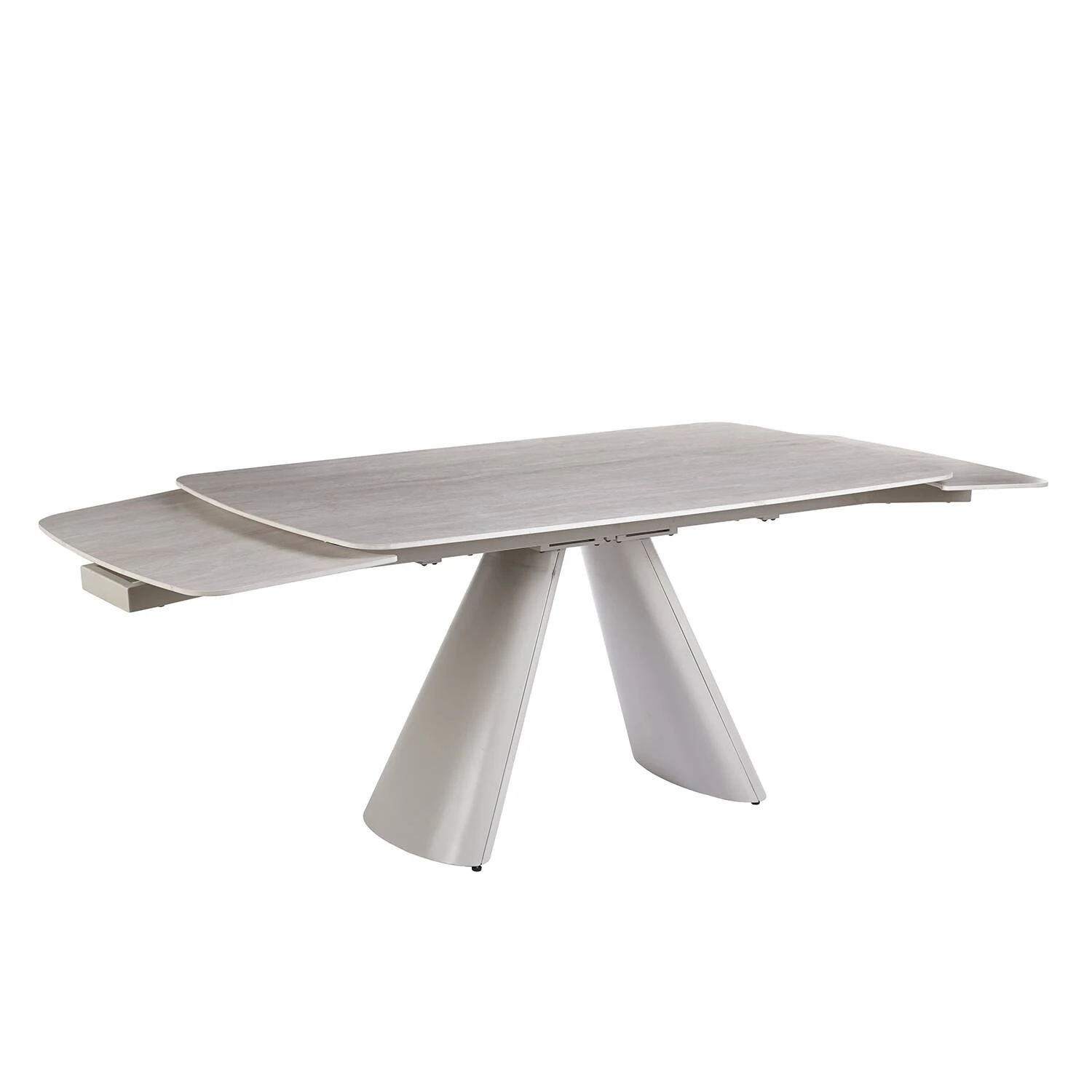 Стіл обідній розкладний Bjorn Fenix 165-240x90x76 White Travertin Matt + Sahara Leg
