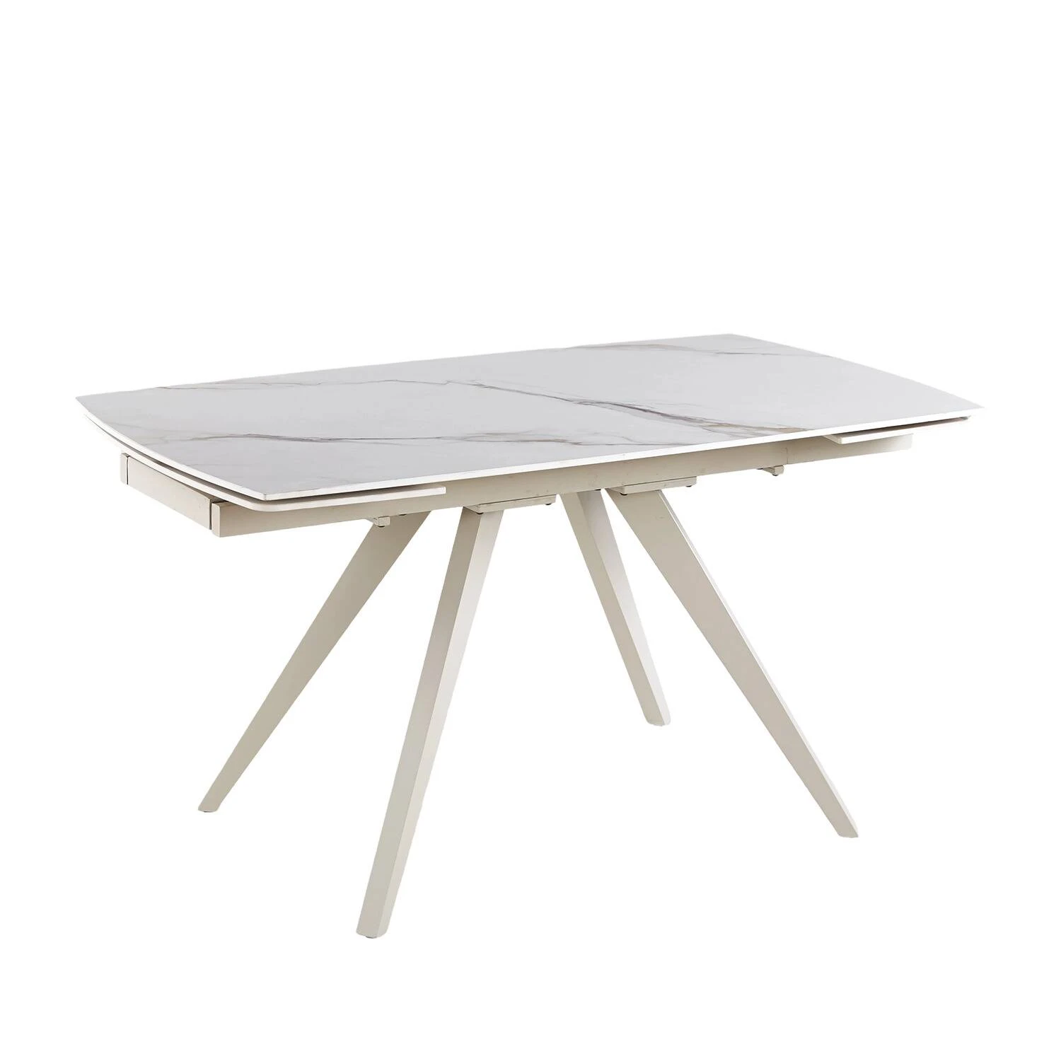 Стіл обідній розкладний Bjorn Galen 145-205x85x76 White Golden Glossy + Sahara Leg