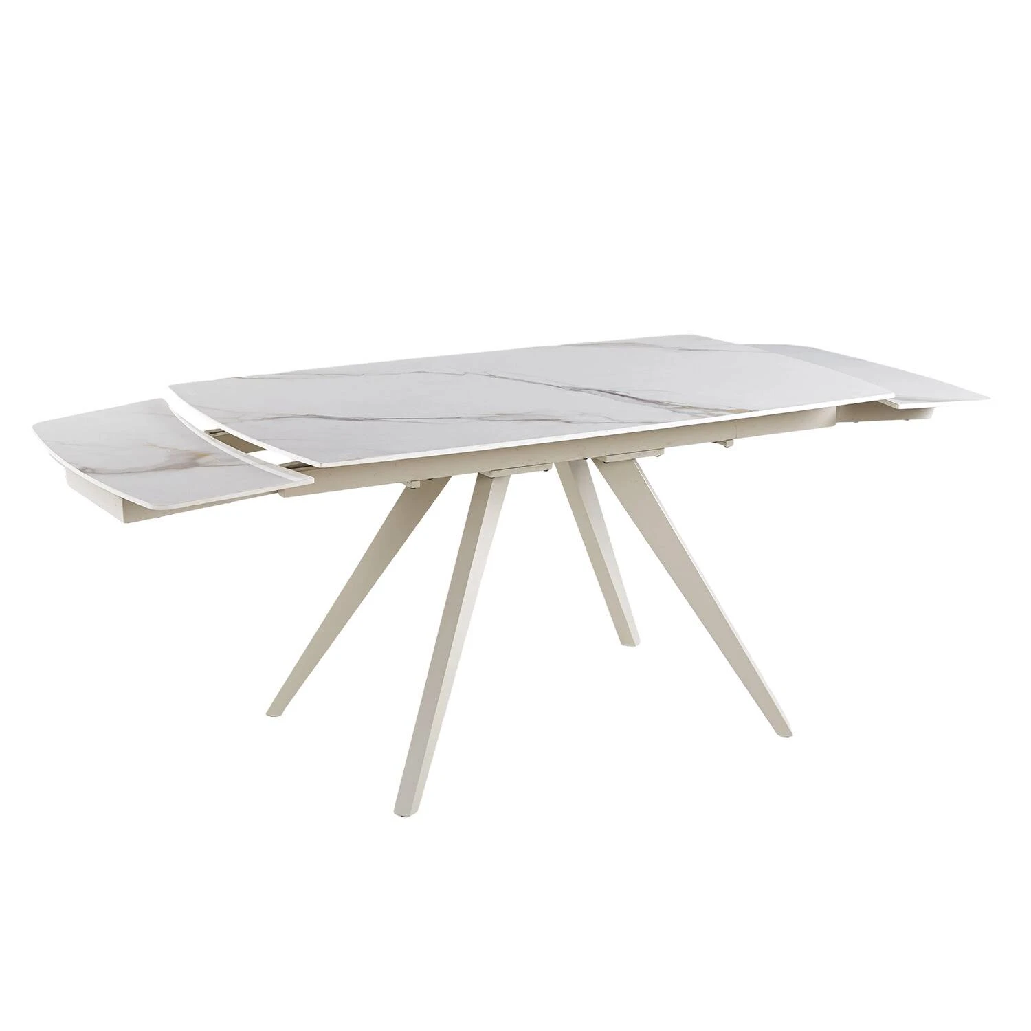 Стіл обідній розкладний Bjorn Galen 145-205x85x76 White Golden Glossy + Sahara Leg