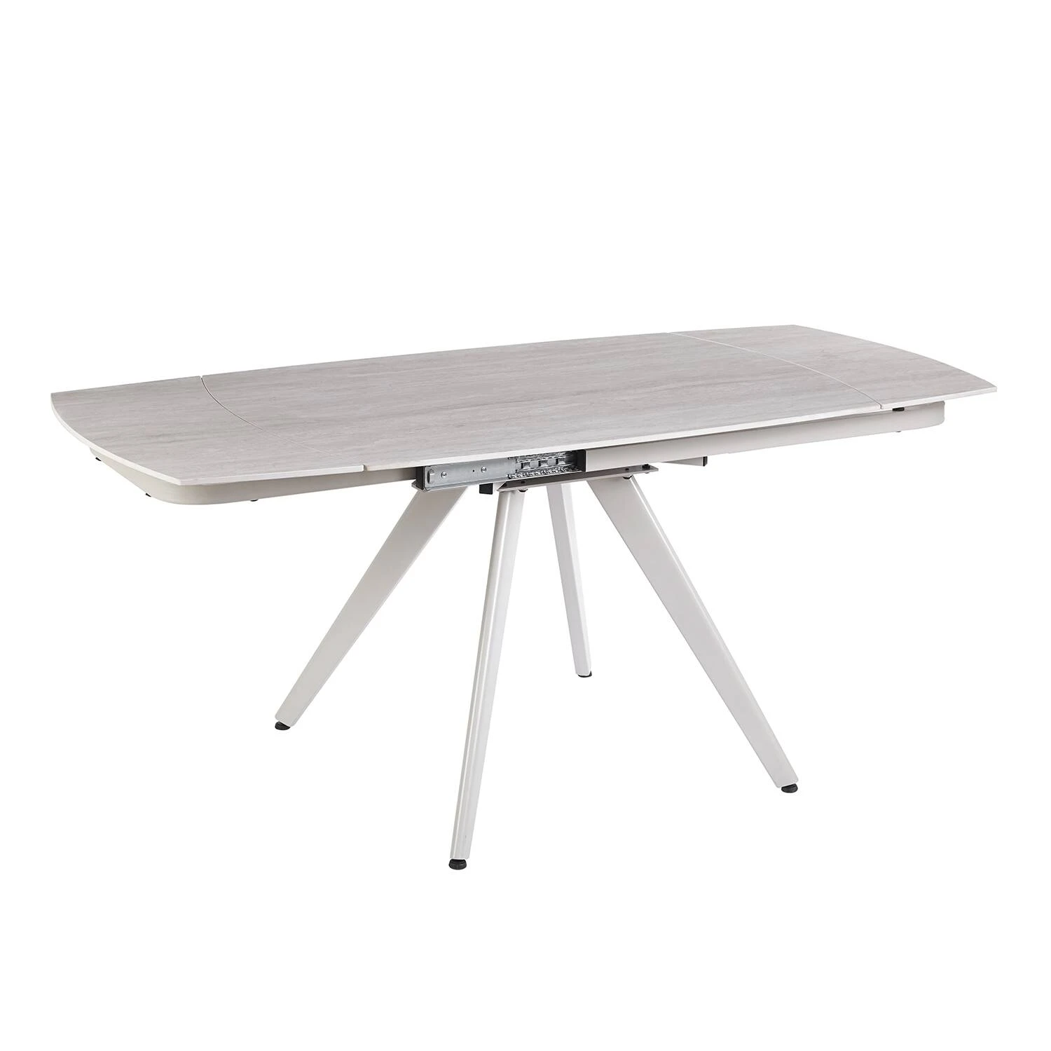 Стіл обідній розкладний Bjorn Tulon 120-180x80x75 White Travertin Matt + Sahara leg