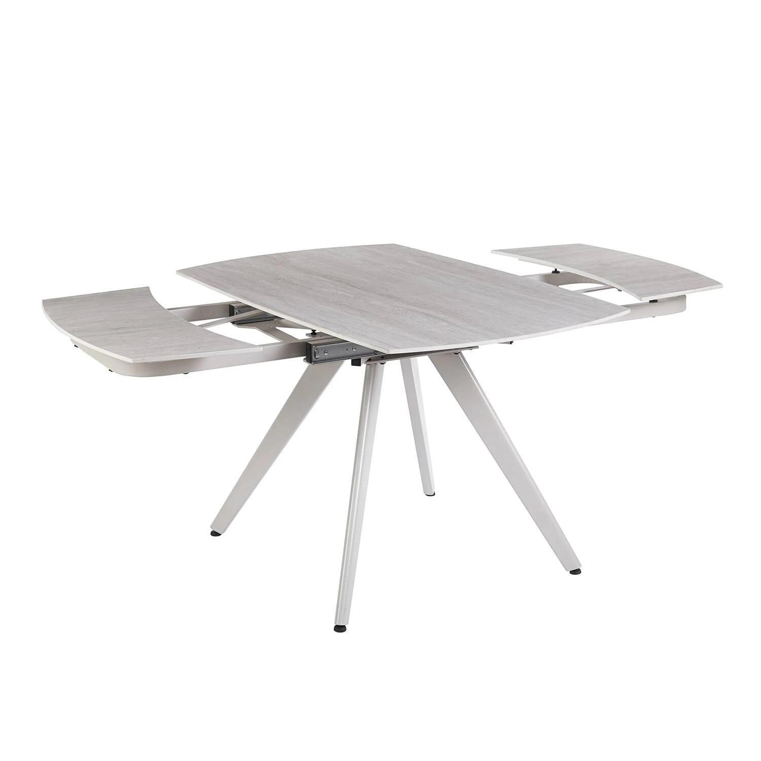 Стіл обідній розкладний Bjorn Tulon 120-180x80x75 White Travertin Matt + Sahara leg