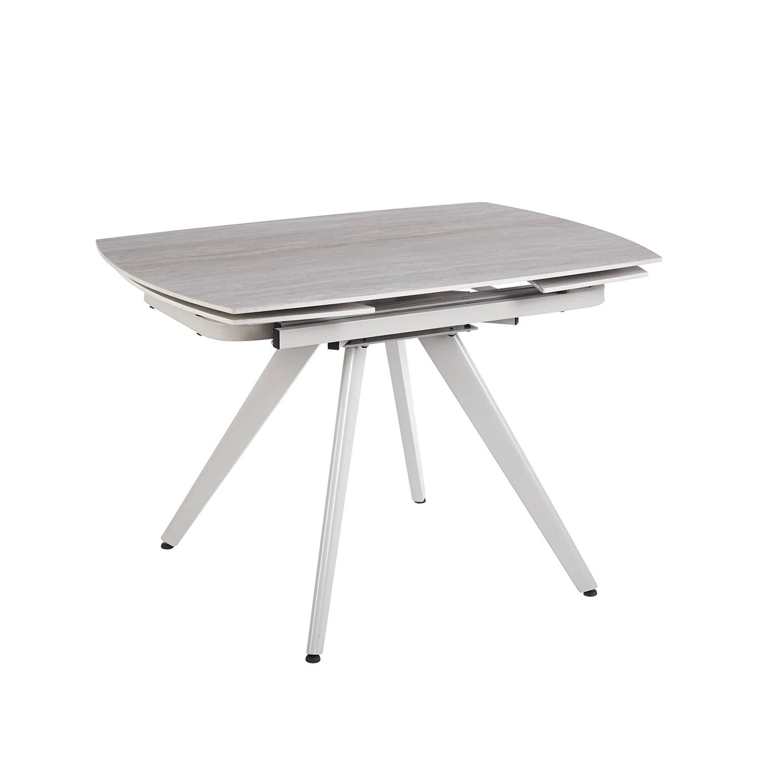 Стіл обідній розкладний Bjorn Tulon 120-180x80x75 White Travertin Matt + Sahara leg