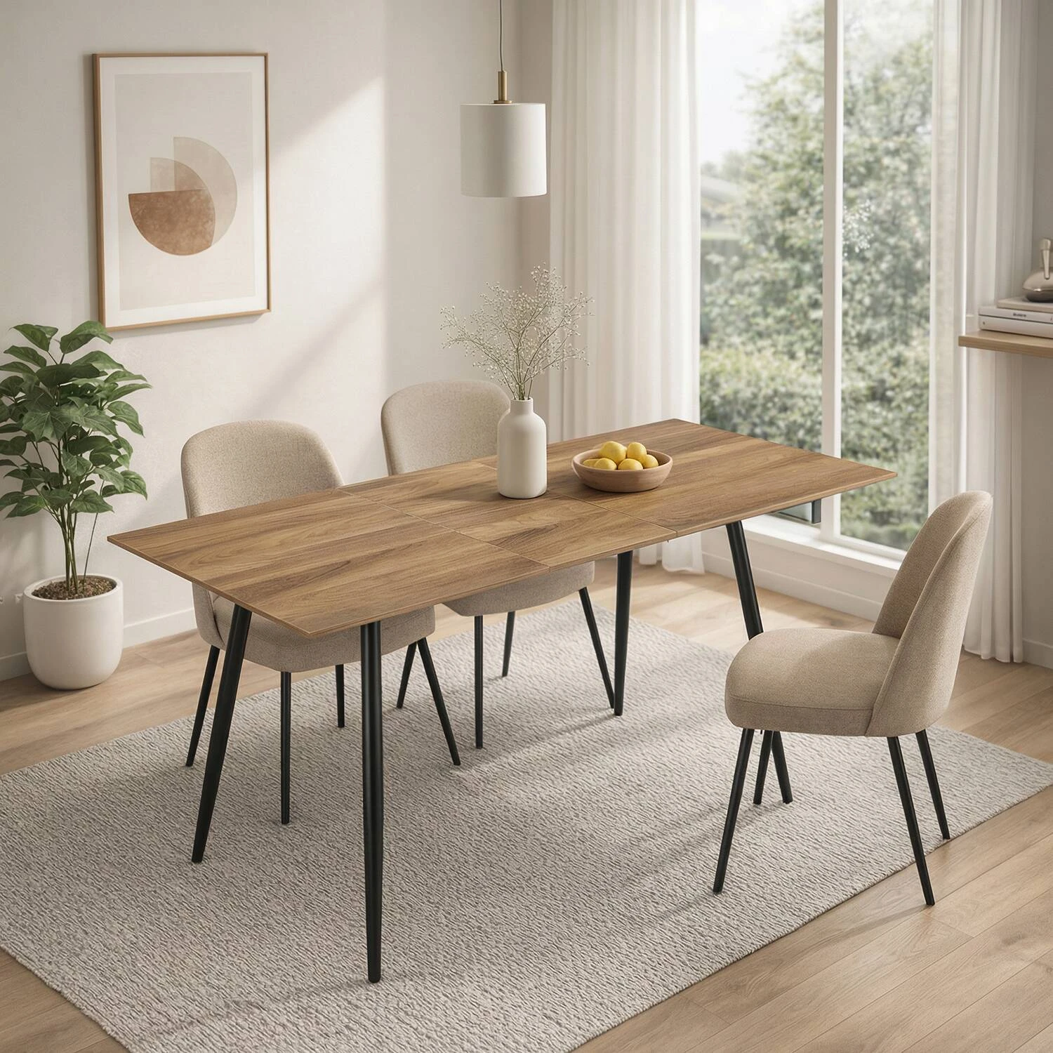 Стіл обідній розкладний Bjorn Astra 120-160x70x75 Walnut