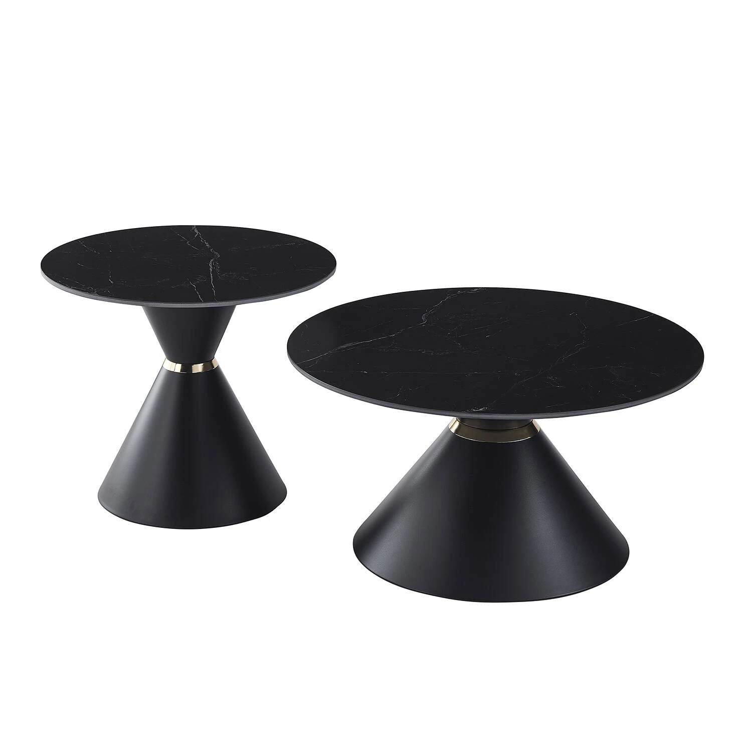 Комплект журнальних столів Bjorn Borg d80х42 + d60х51 Shks black matt