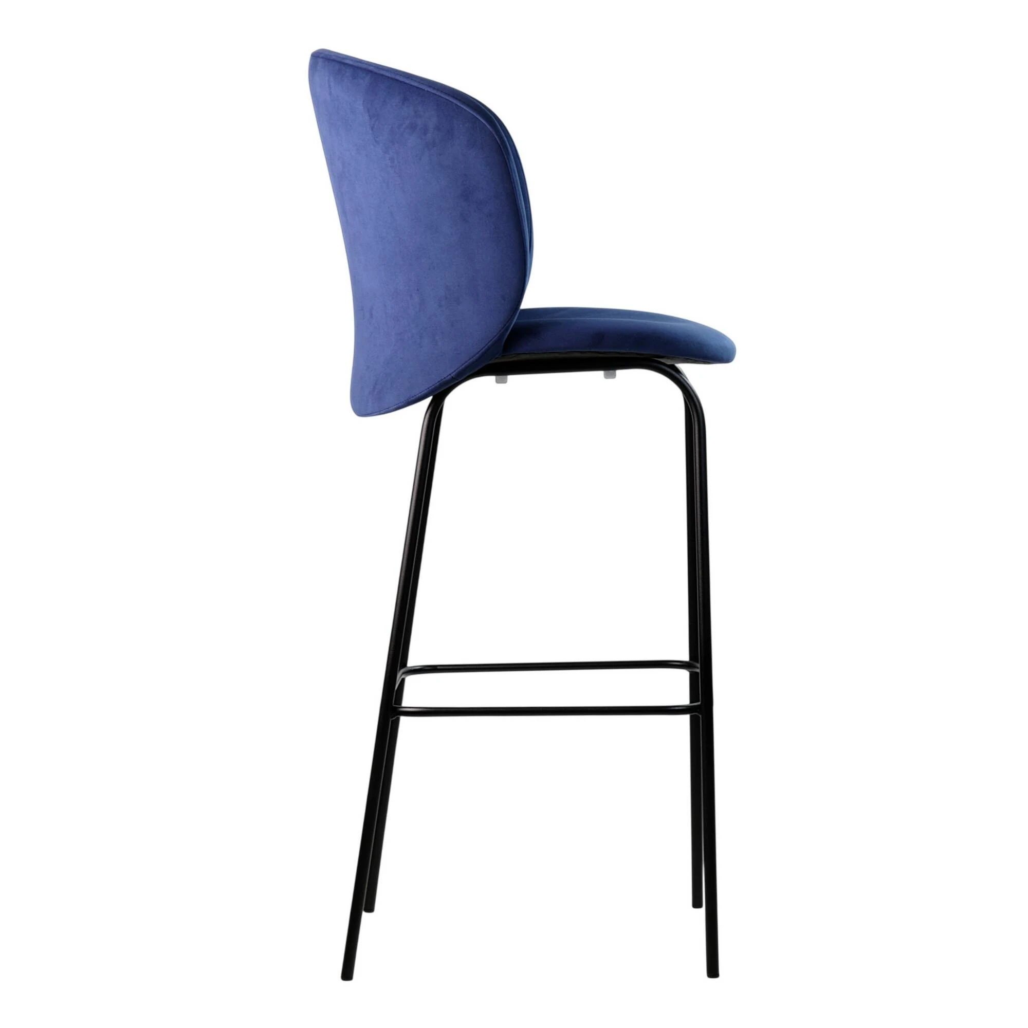 Стілець барний Lilo ніжки металеві (чорні), велюр (Venus Velvet 2924)