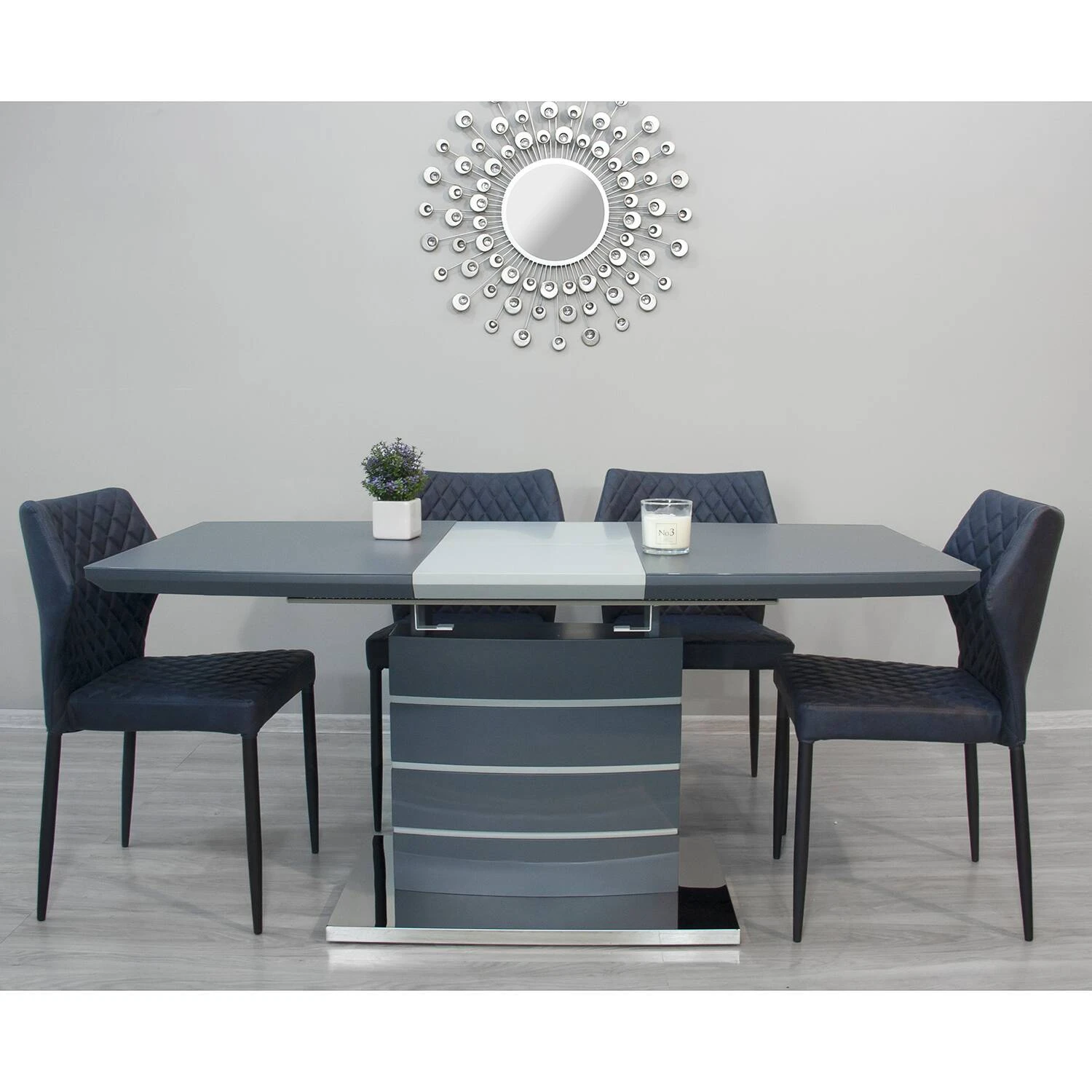 Стіл обідній розкладний DT-9123-1 Houston dark grey satin 120-160x80x76