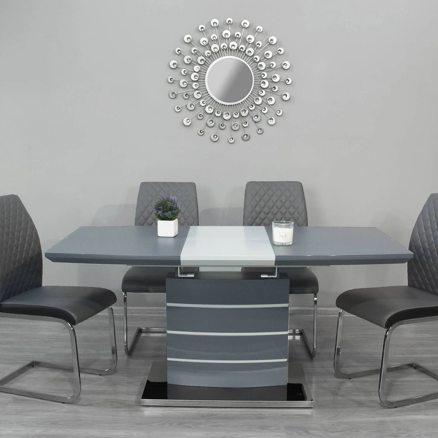 Стіл обідній розкладний DT-9123-1 Houston dark grey satin 120-160x80x76