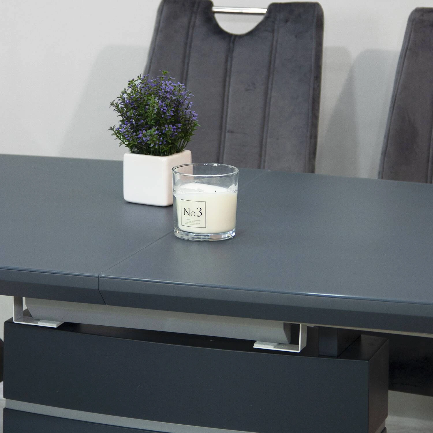 Стіл обідній розкладний DT-9123-1 Houston dark grey satin 120-160x80x76
