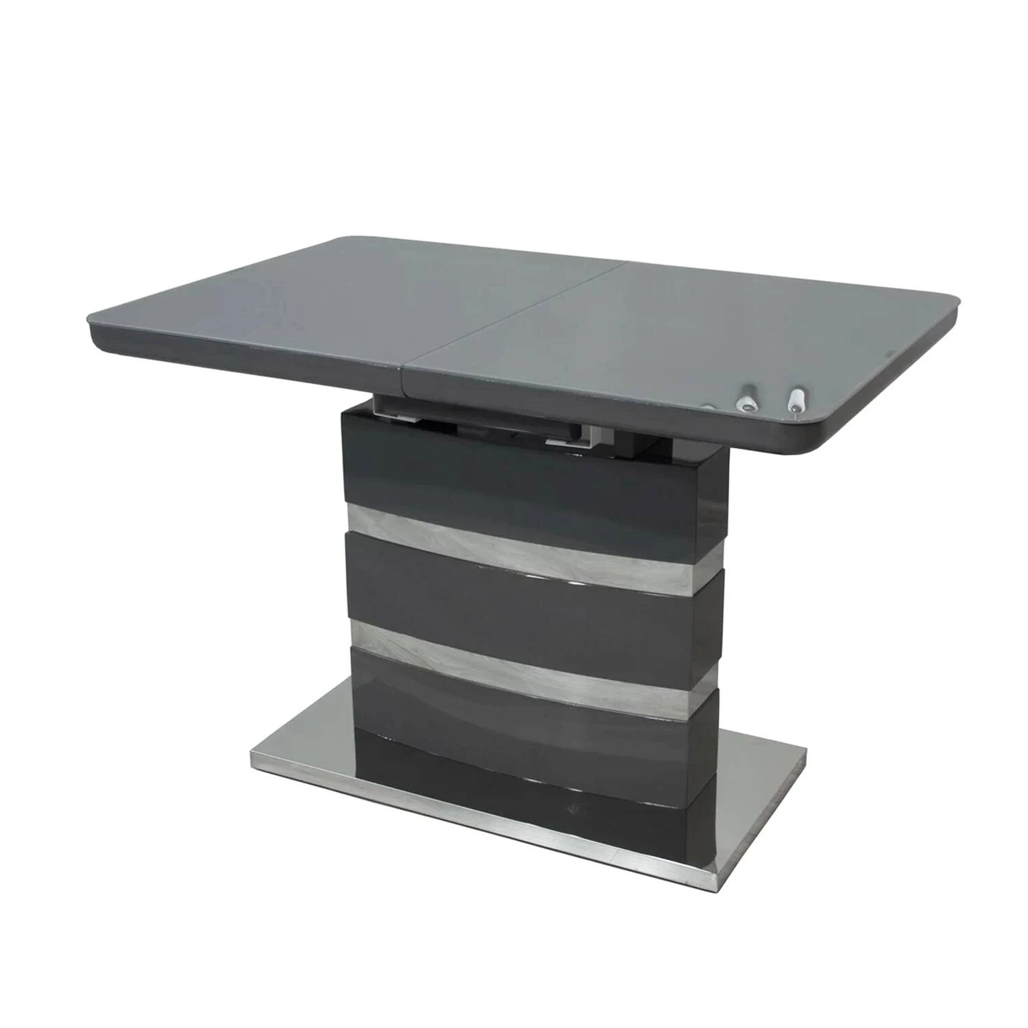 Стіл обідній розкладний DT-115 Montana dark grey gloss 120-160x80x76