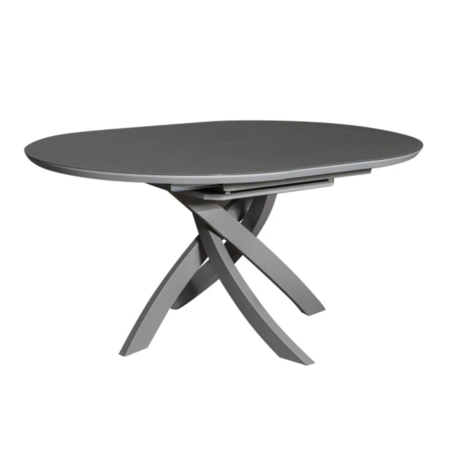 Стіл обідній розкладний T-7479 Caezar light grey satin 120-160x120x76