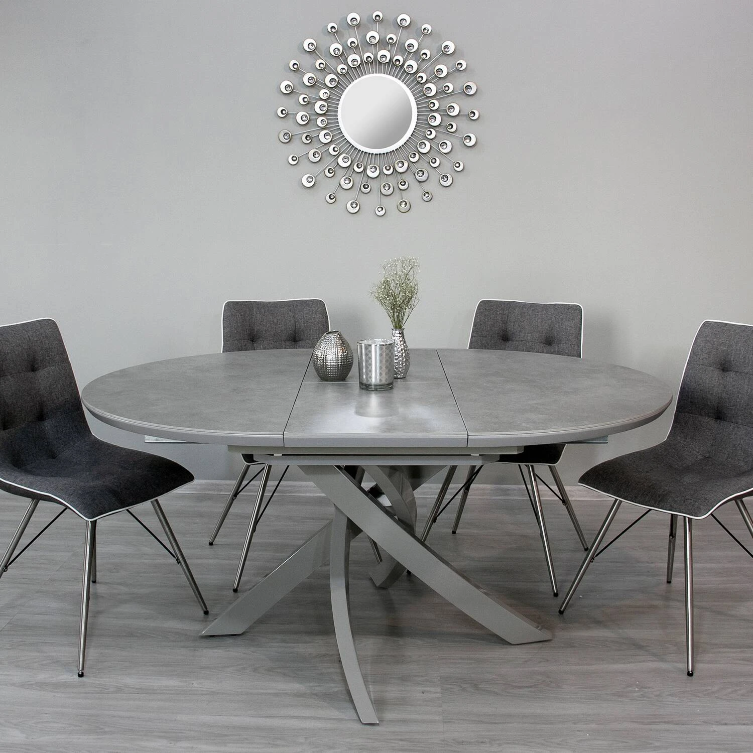 Стіл обідній розкладний T-7479 Caezar Ceramic grey matt HY04 120-160x120x76