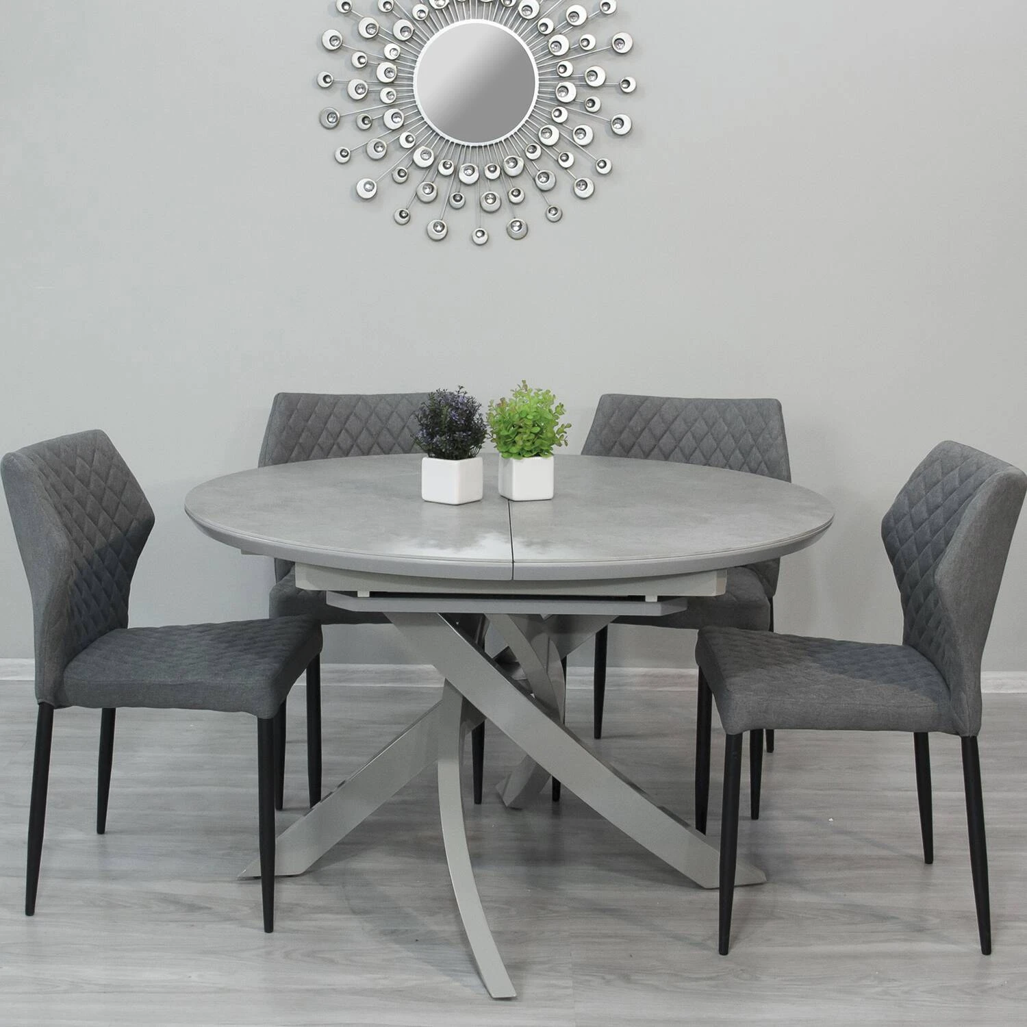 Стіл обідній розкладний T-7479 Caezar Ceramic grey matt HY04 120-160x120x76