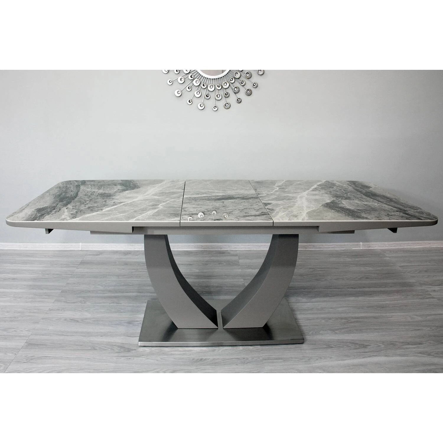Стіл обідній розкладний T-904 Concord Ceramic grey gloss C20+L05 120-150x80x76