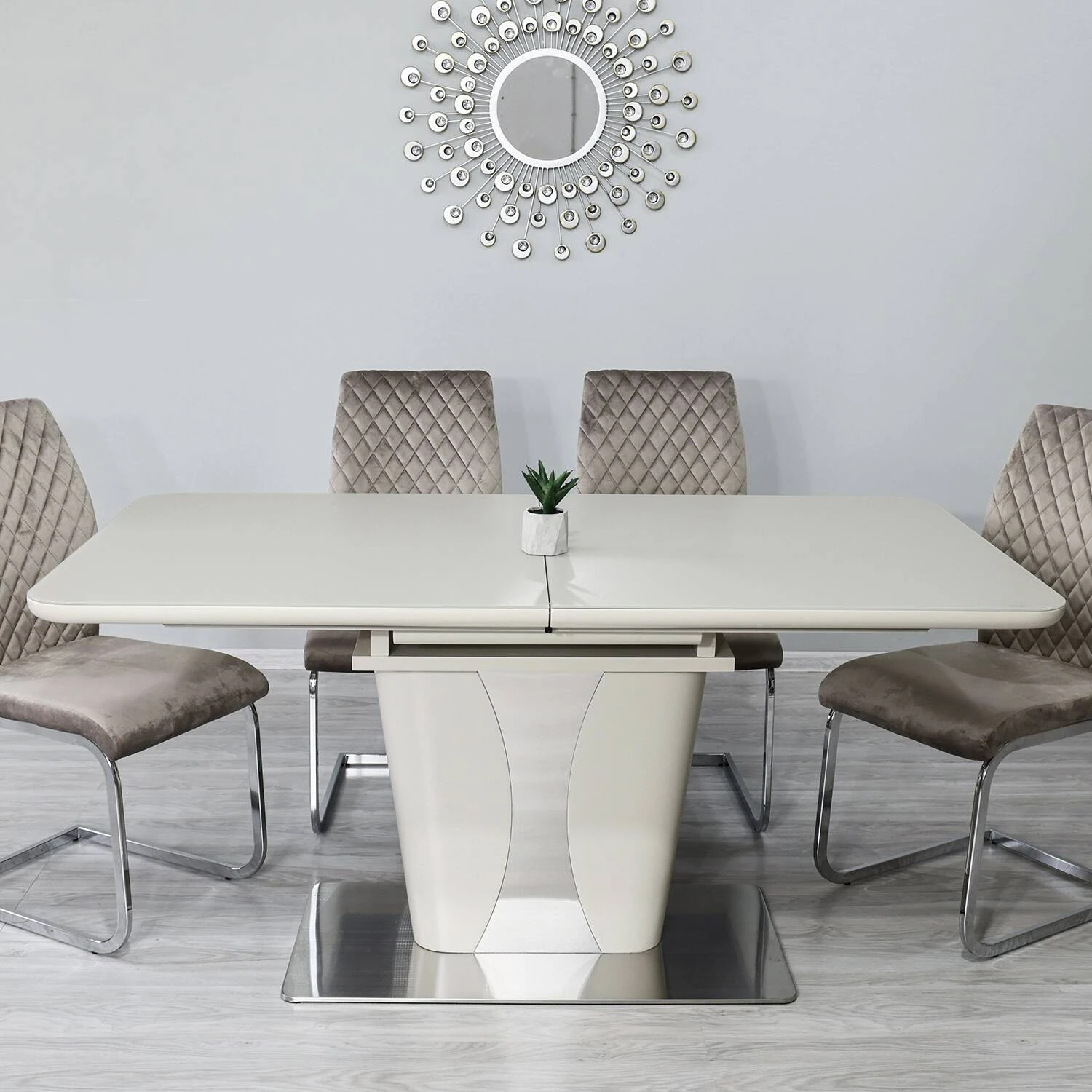 Стіл обідній розкладний T-7255 Rockford beige satin 160-210x90x76