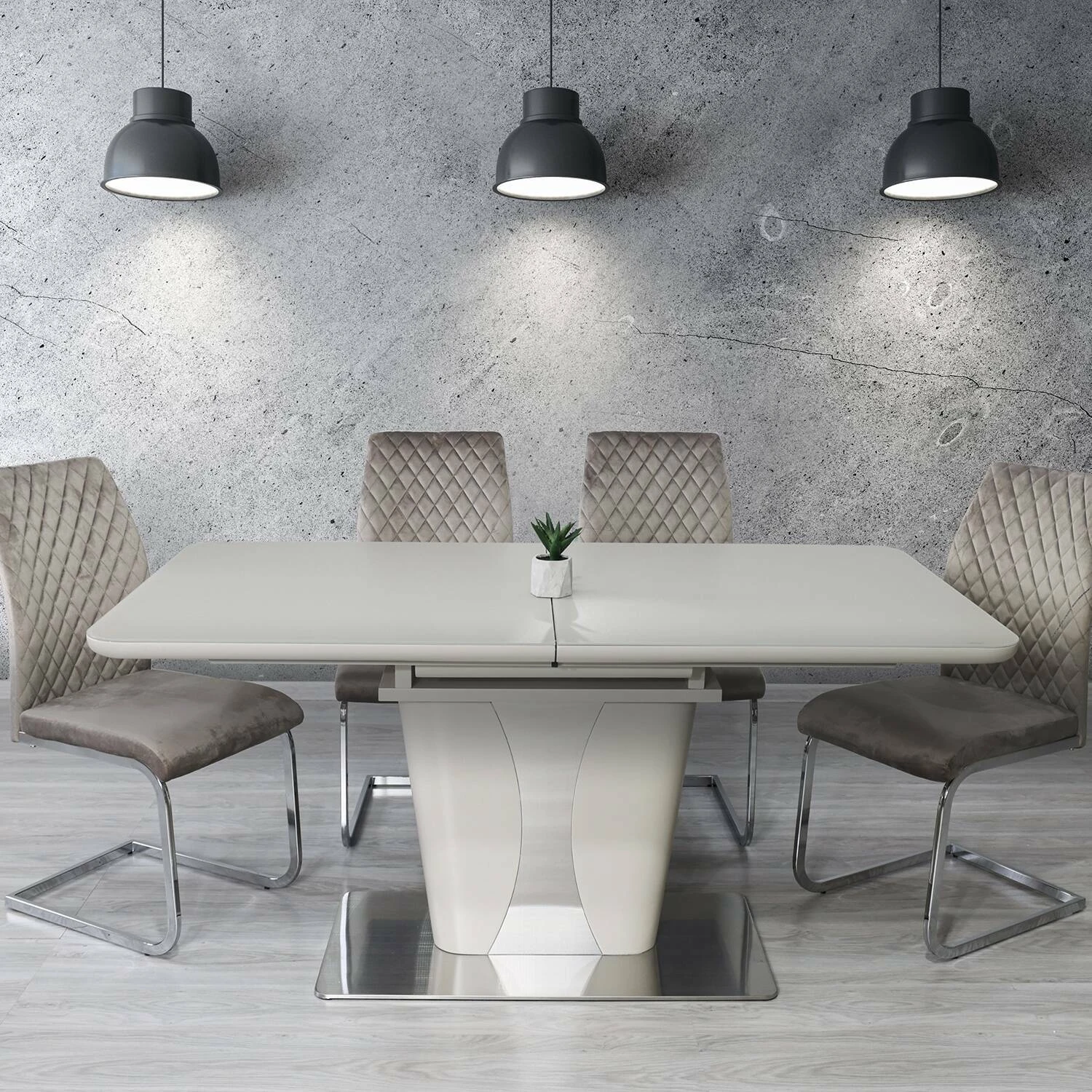 Стіл обідній розкладний T-7255 Rockford beige satin 160-210x90x76