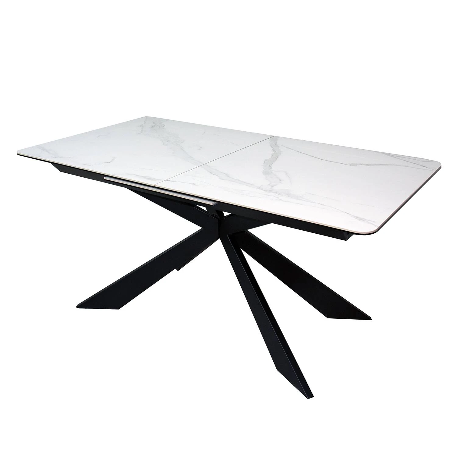 Стіл обідній розкладний T-7065 Oregon Ceramic HY03 White gloss 160-210x90x76