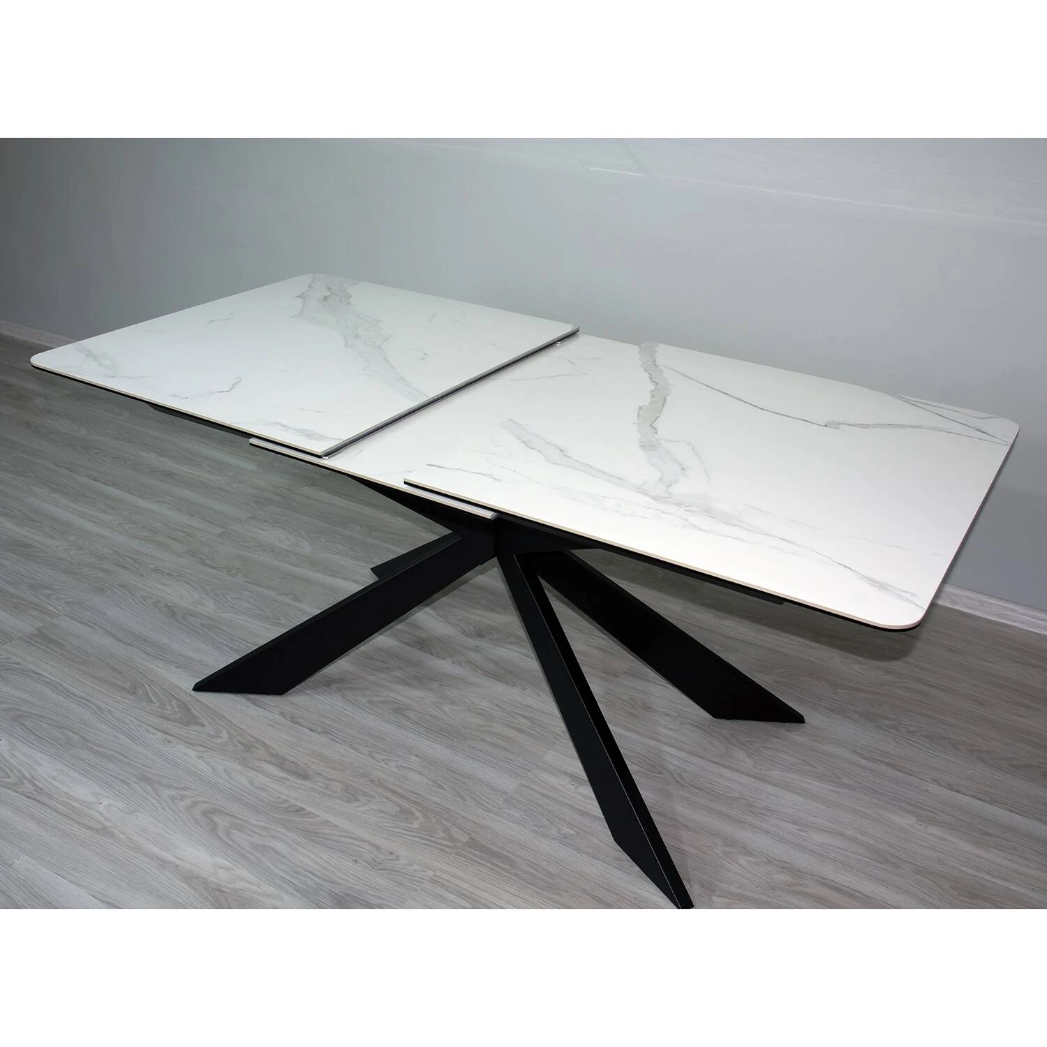 Стіл обідній розкладний T-7065 Oregon Ceramic HY03 White gloss 160-210x90x76