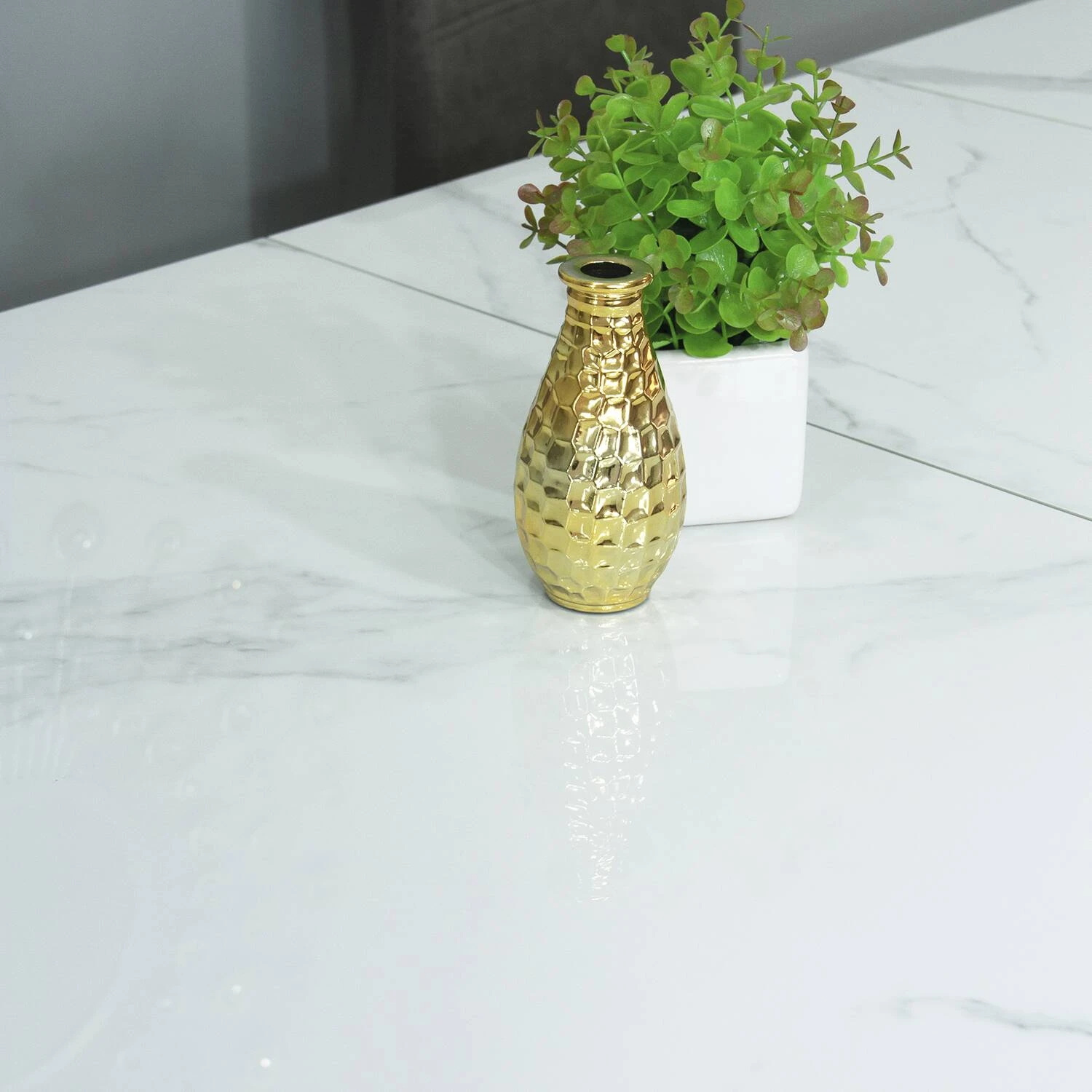 Стіл обідній розкладний T-7065 Oregon Ceramic HY03 White gloss 160-210x90x76