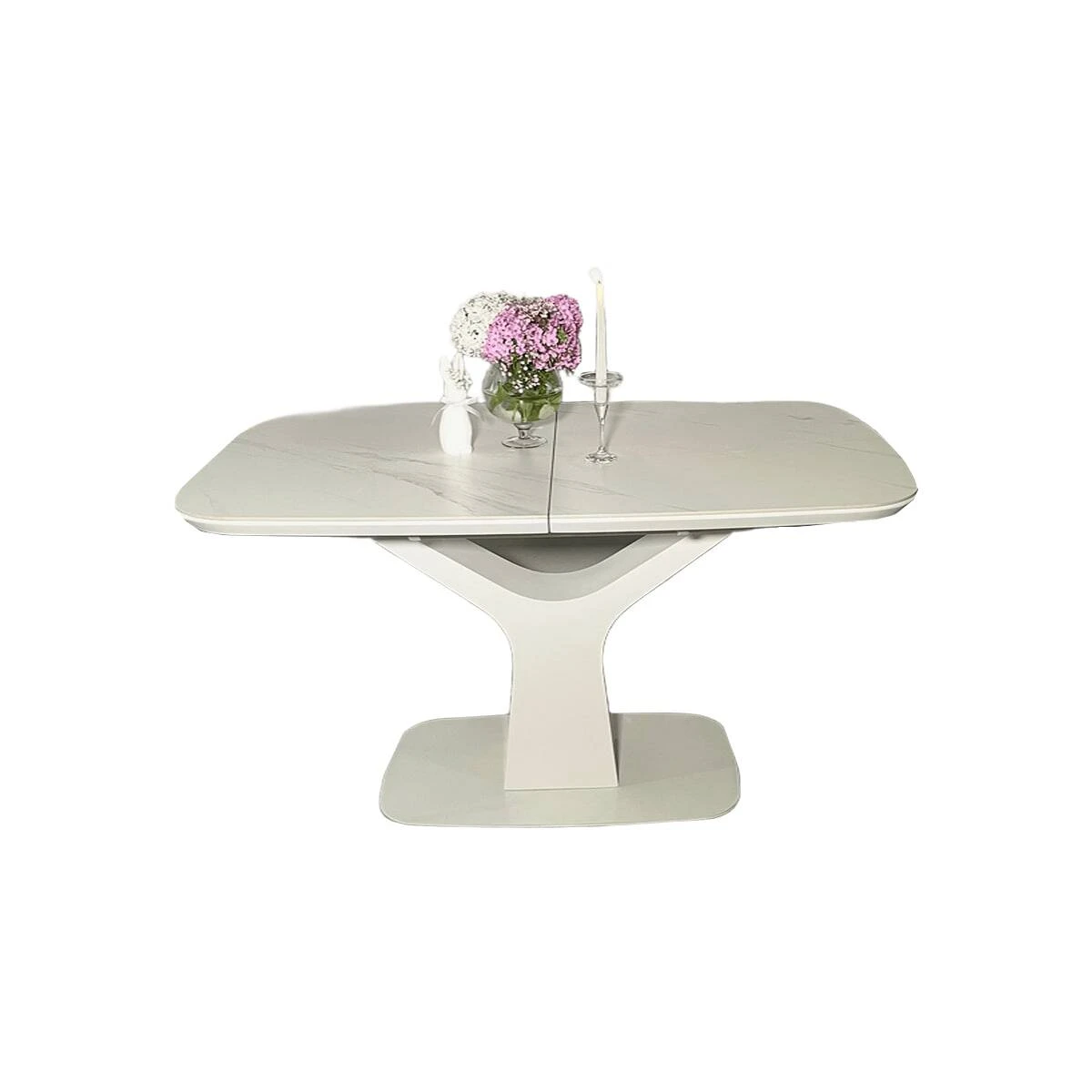 Стіл обідній розкладний Т7083 Utah Ceramic ZH01 white matt 140-180x80x76