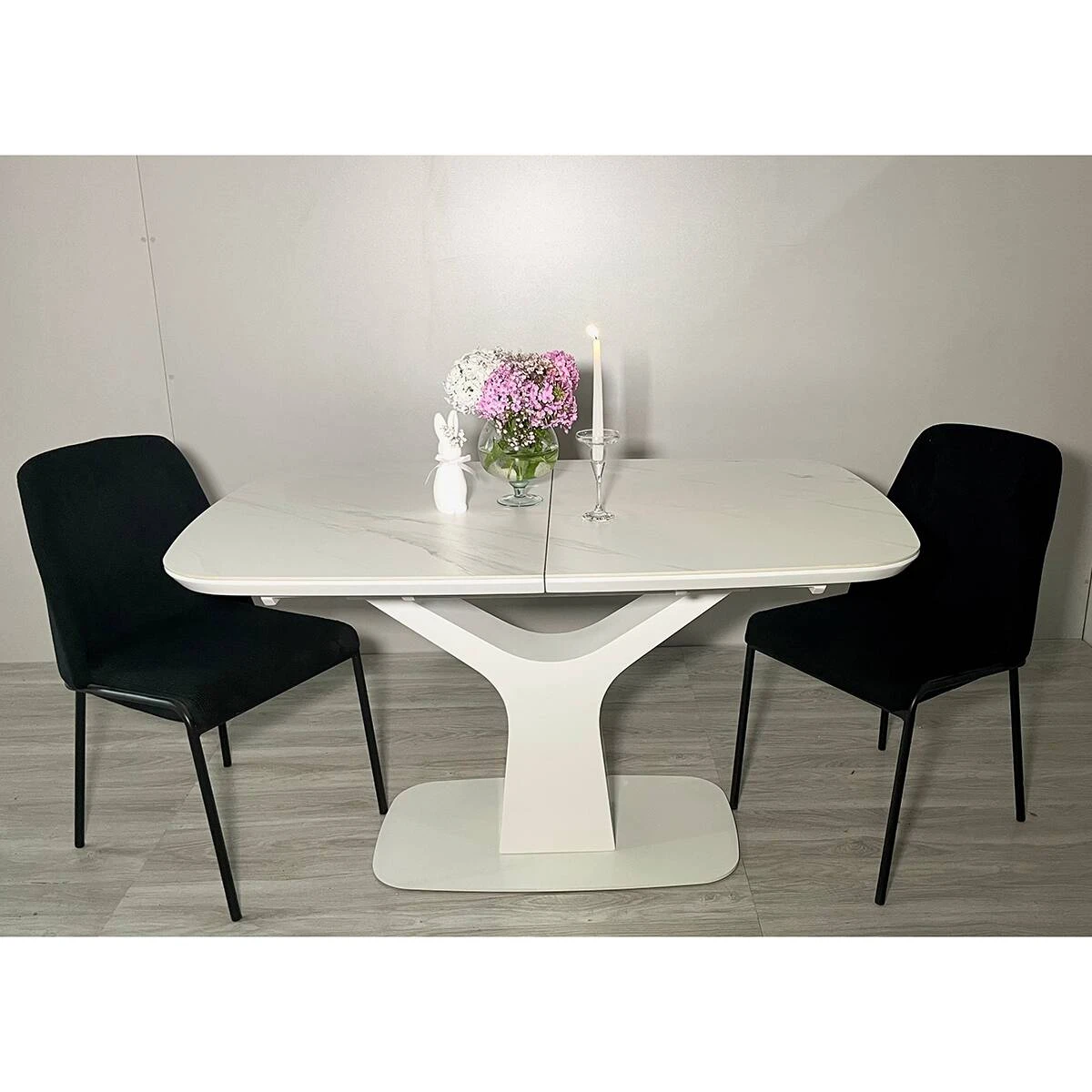 Стіл обідній розкладний Т7083 Utah Ceramic ZH01 white matt 140-180x80x76