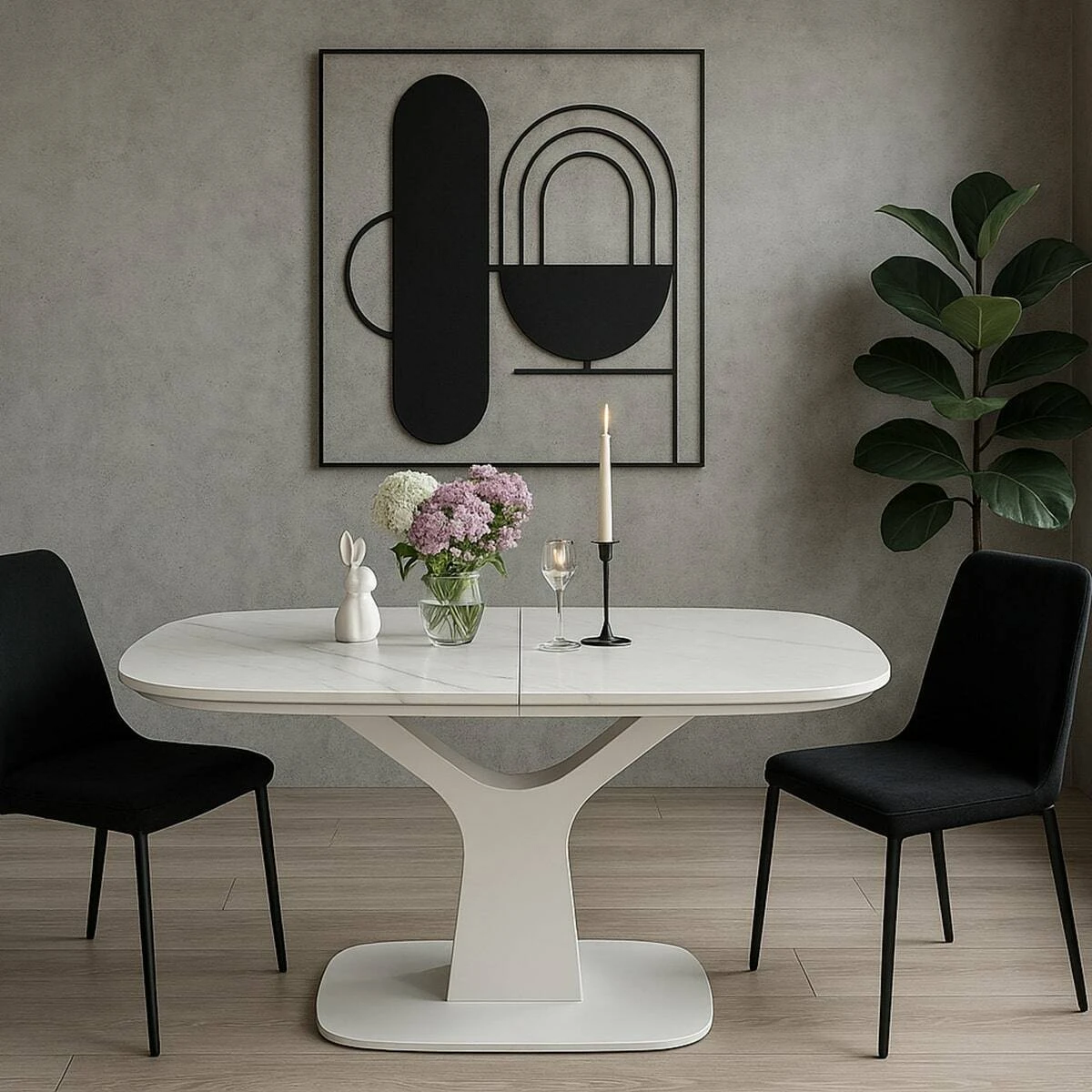 Стіл обідній розкладний Т7083 Utah Ceramic ZH01 white matt 140-180x80x76