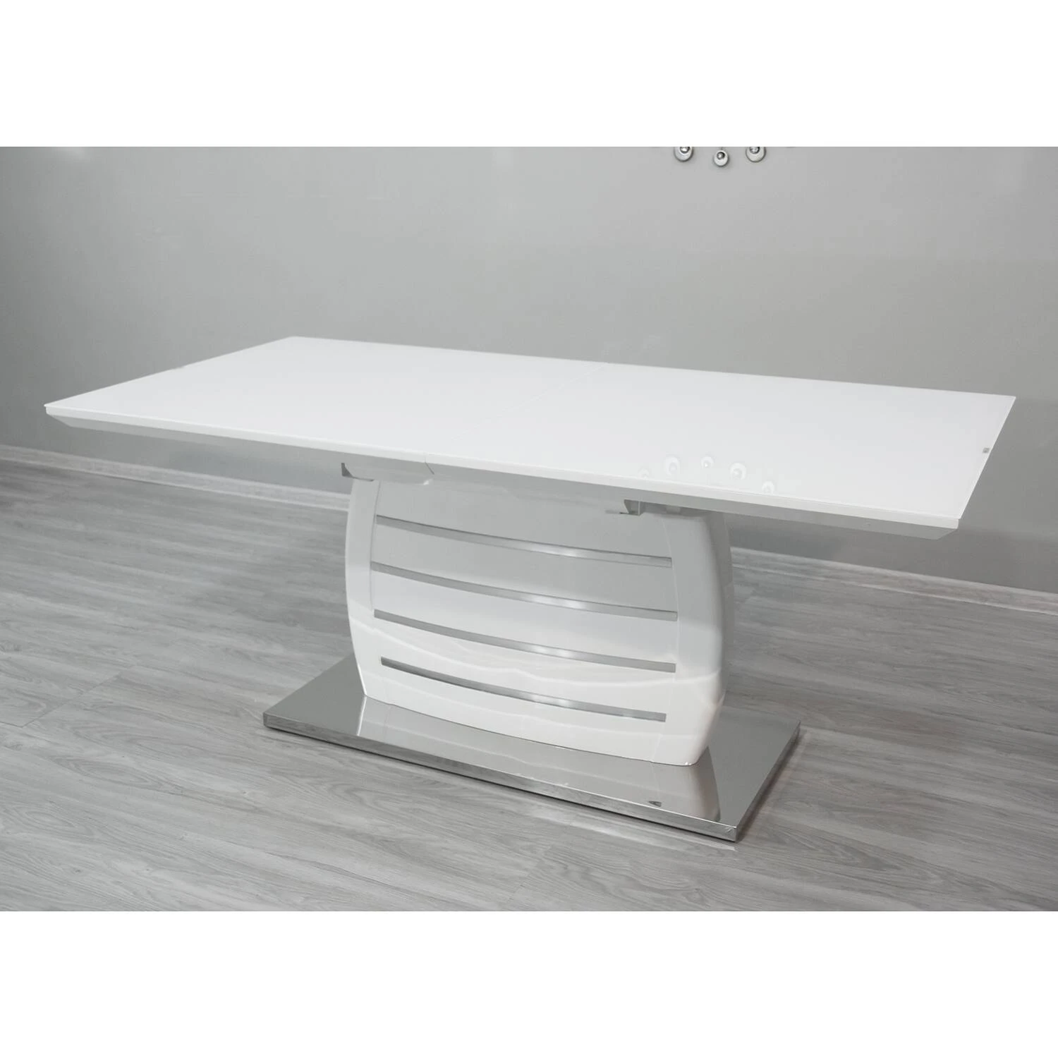 Стіл обідній розкладний DT-502 Alaska white gloss 180-240x90x76