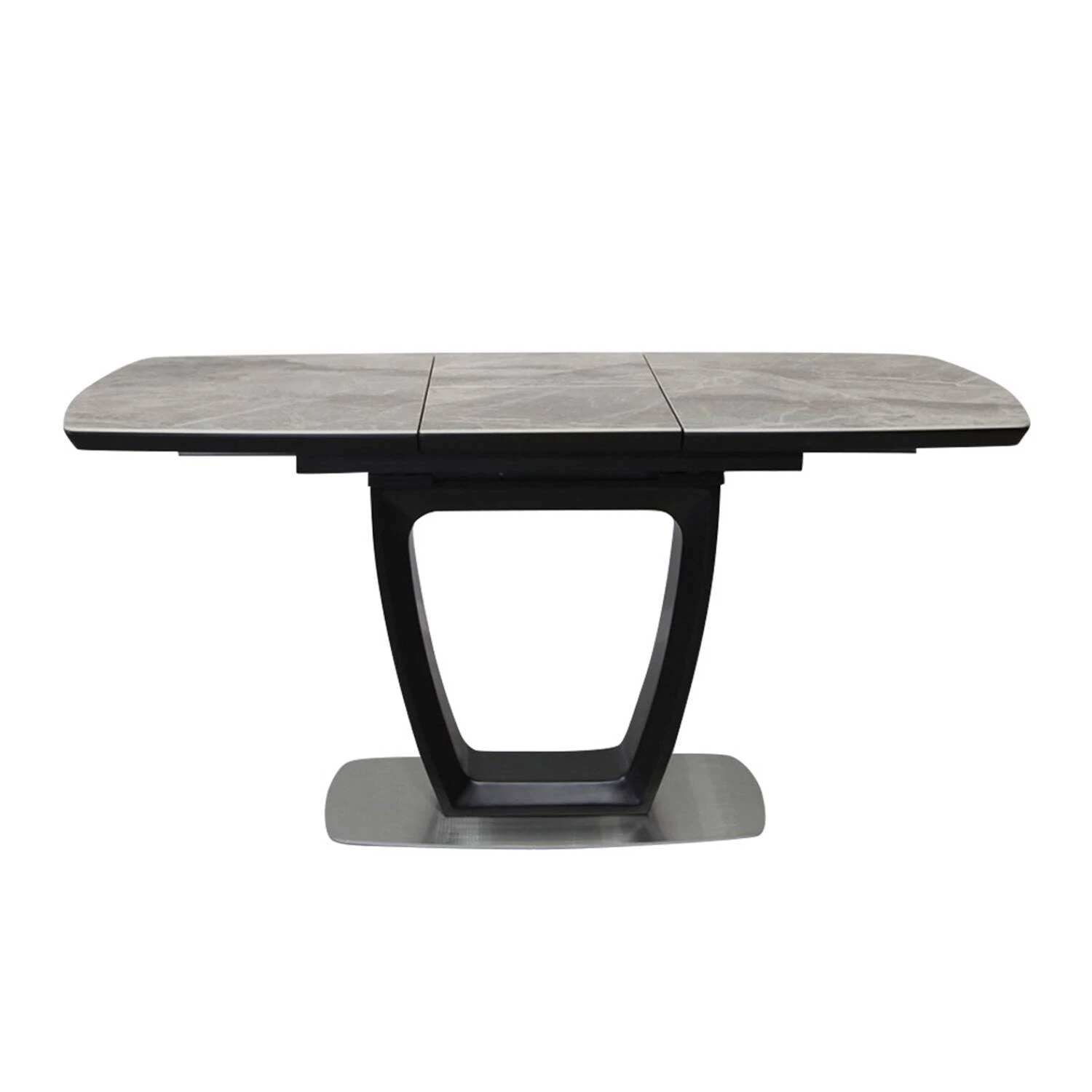 Стіл обідній розкладний T-7066 Arizona Ceramic C20 gloss + black 120-160x80x76
