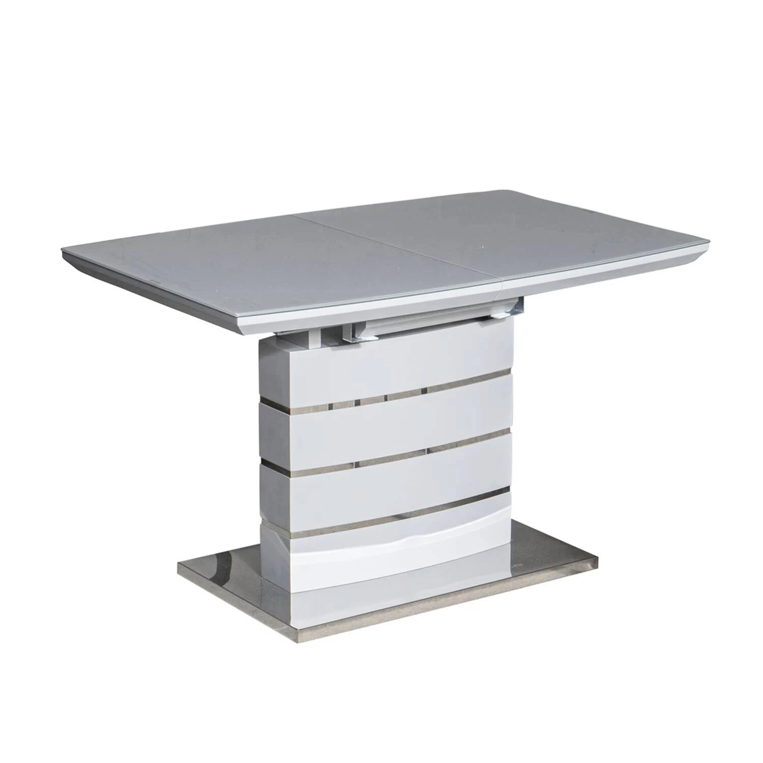 Стіл обідній розкладний DT-9123-1 Houston light grey gloss 120-160x80x76