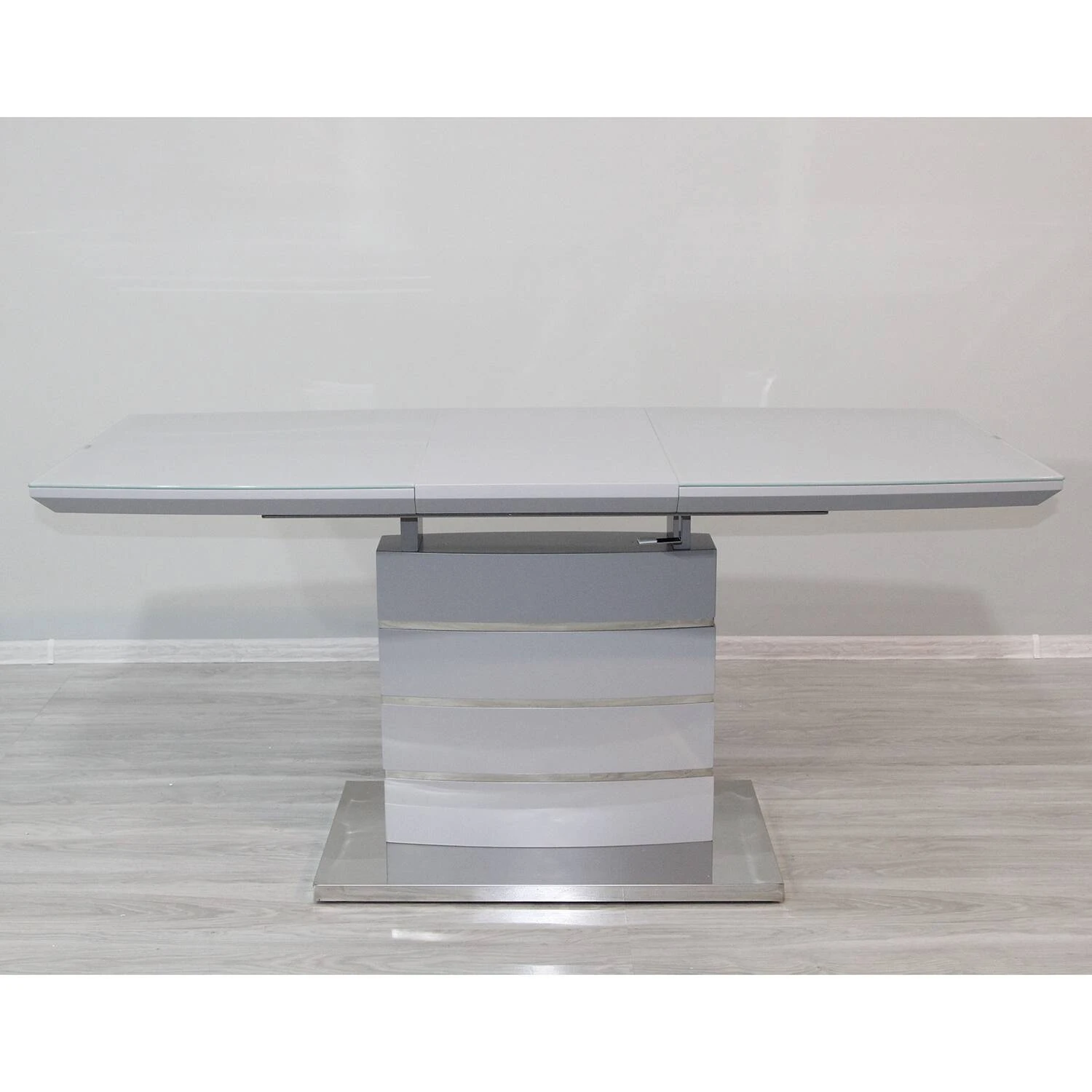 Стіл обідній розкладний DT-9123-1 Houston light grey gloss 120-160x80x76