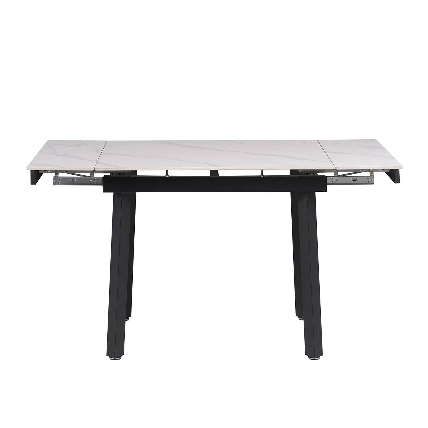 Стіл обідній розкладний DT-2402 Ashwood Ceramic silver white matt 90-140x75x75