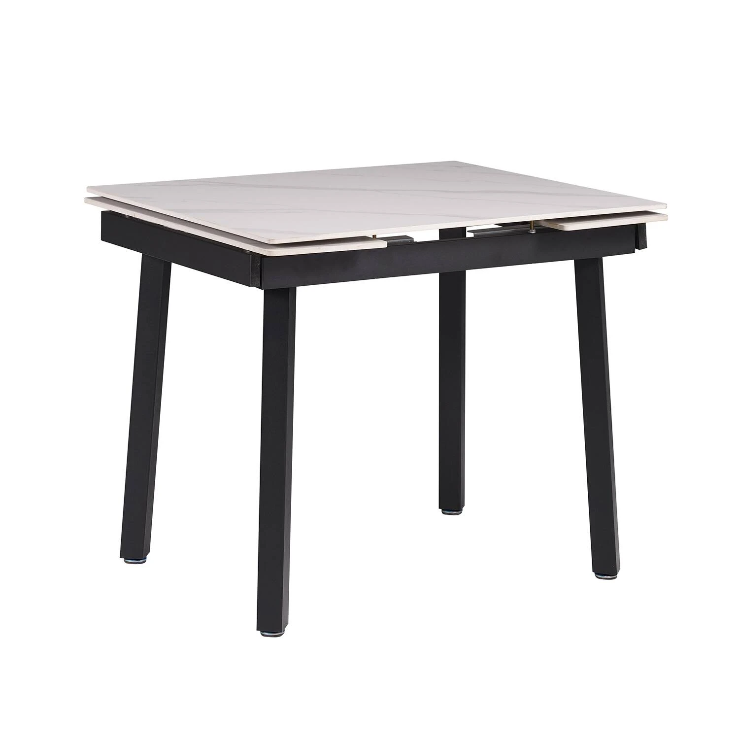 Стіл обідній розкладний DT-2402 Ashwood Ceramic silver white matt 90-140x75x75