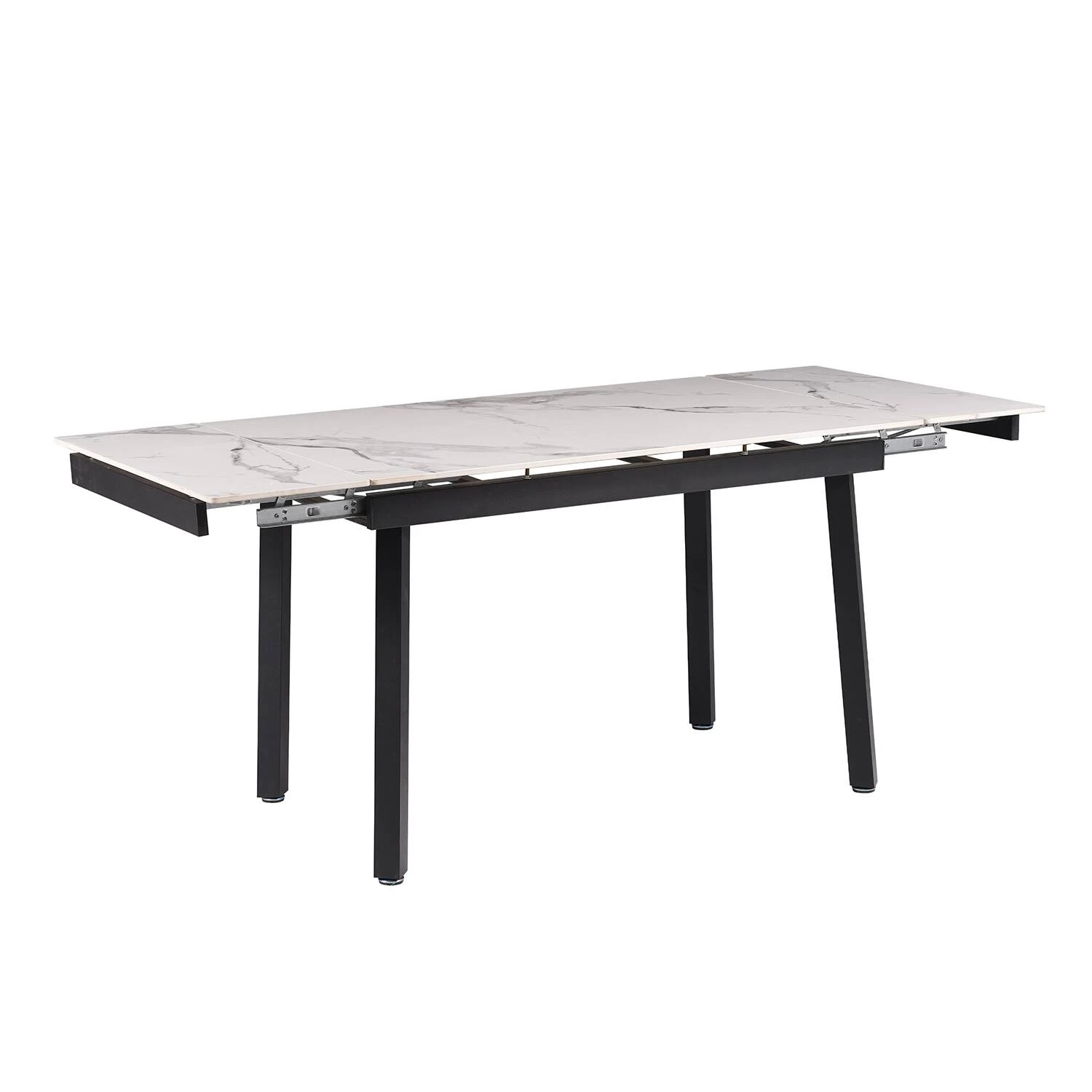 Стіл обідній розкладний DT-2402B Ashwood Ceramic white gloss 120-180x80x76