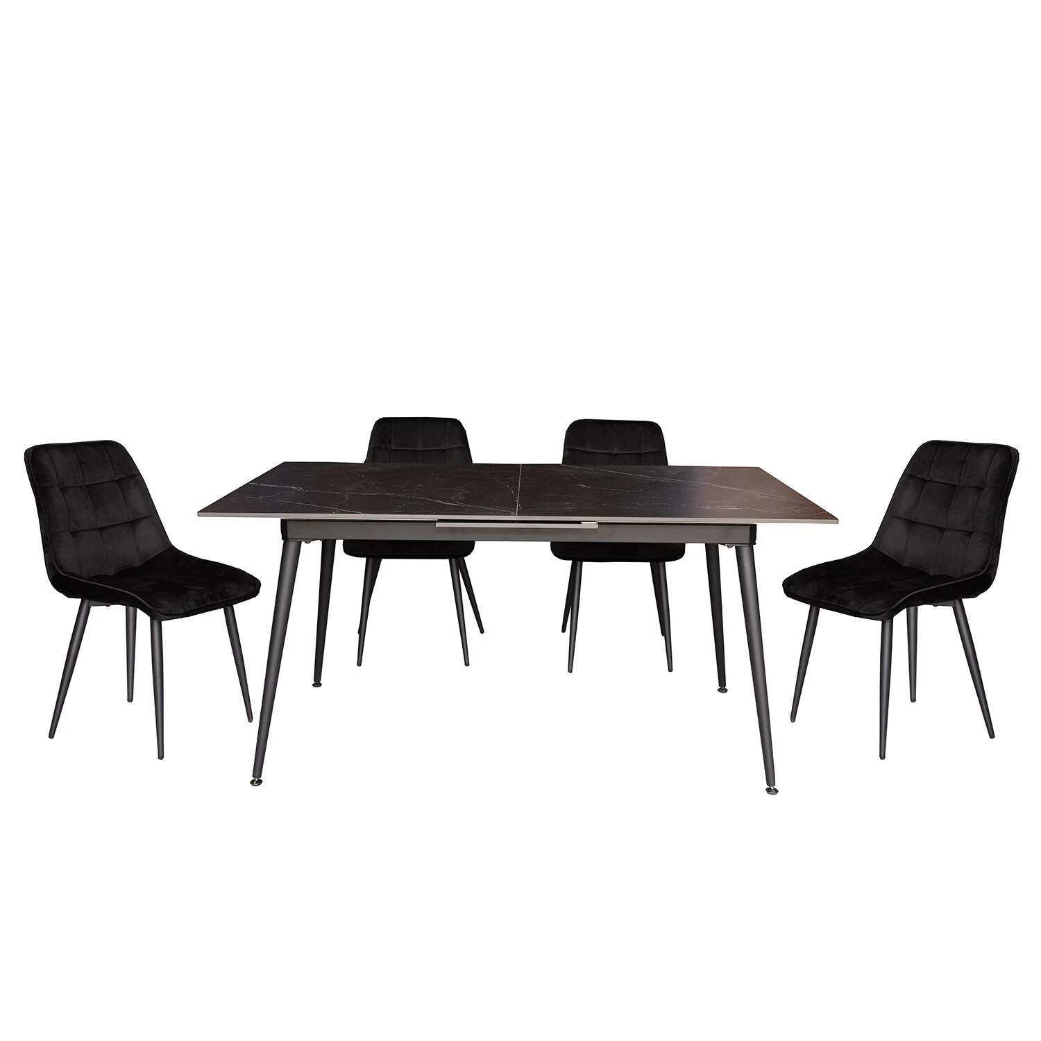 Стіл обідній розкладний T7128A-1620 Detroit Ceramic sasbian black matt 160-200x90x76