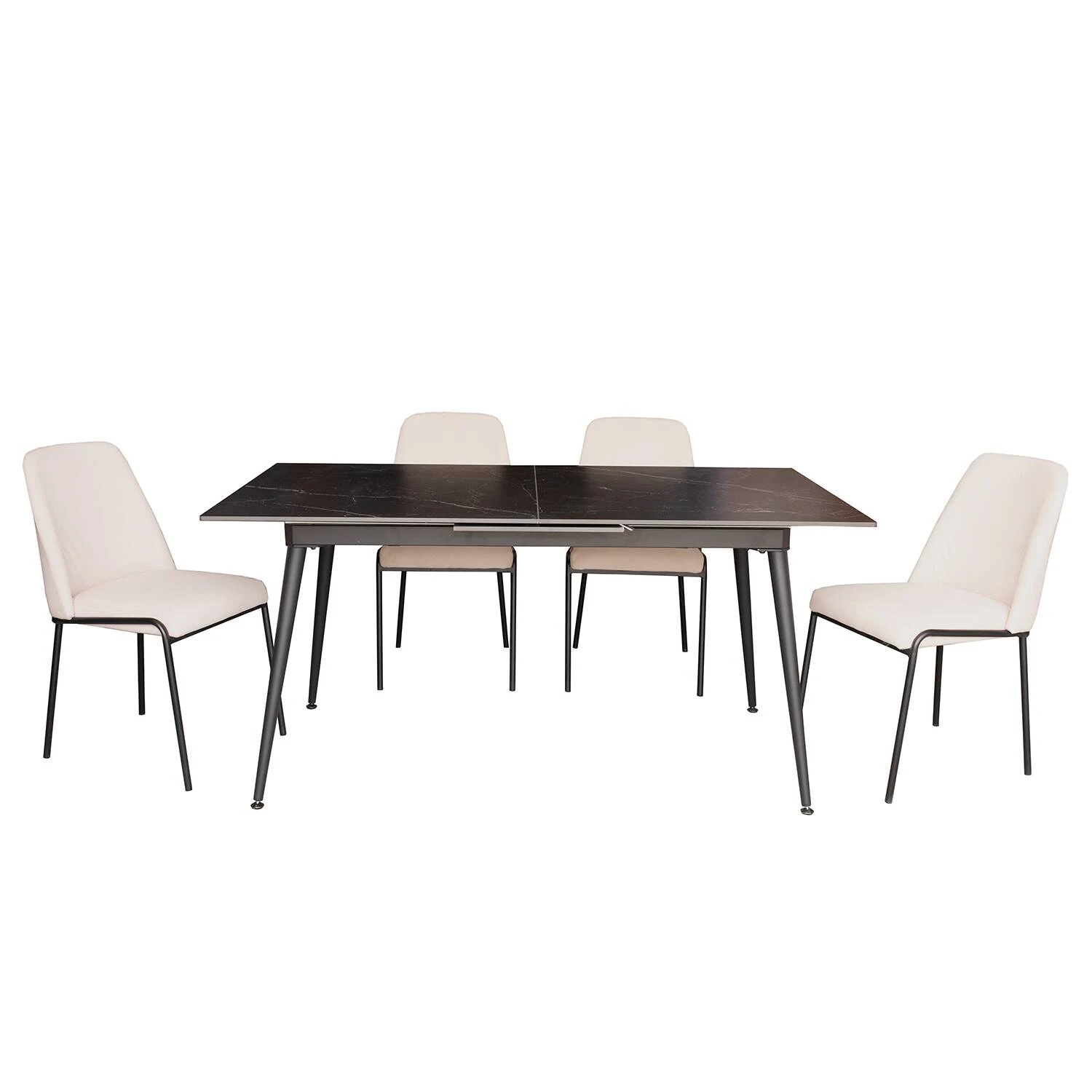 Стіл обідній розкладний T7128A-1620 Detroit Ceramic sasbian black matt 160-200x90x76