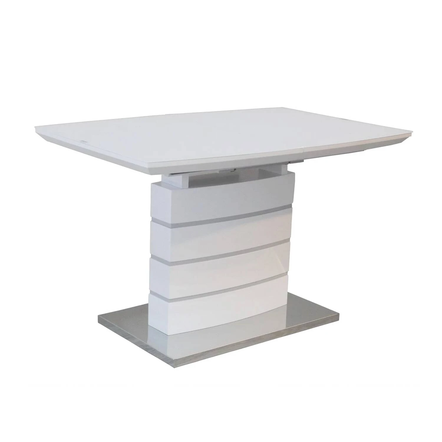 Стіл обідній розкладний DT-9123-1 Houston mini white satin 110-150x70x76