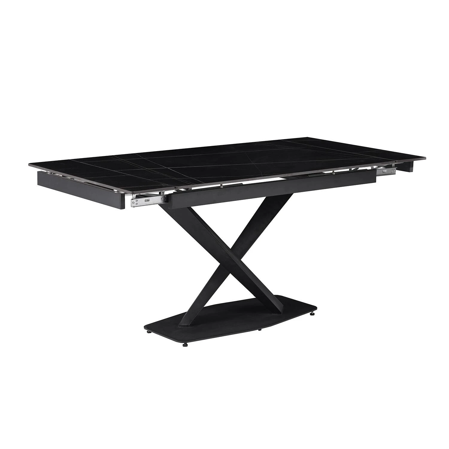 Стіл обідній розкладний DT-2305S Sunrise Ceramic lauren black matt 120-160x80x76