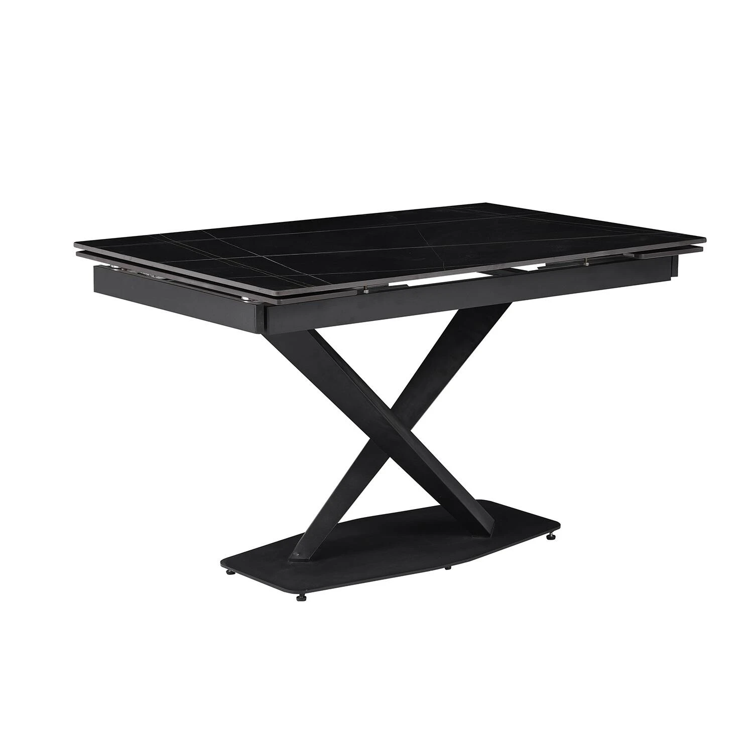 Стіл обідній розкладний DT-2305S Sunrise Ceramic lauren black matt 120-160x80x76