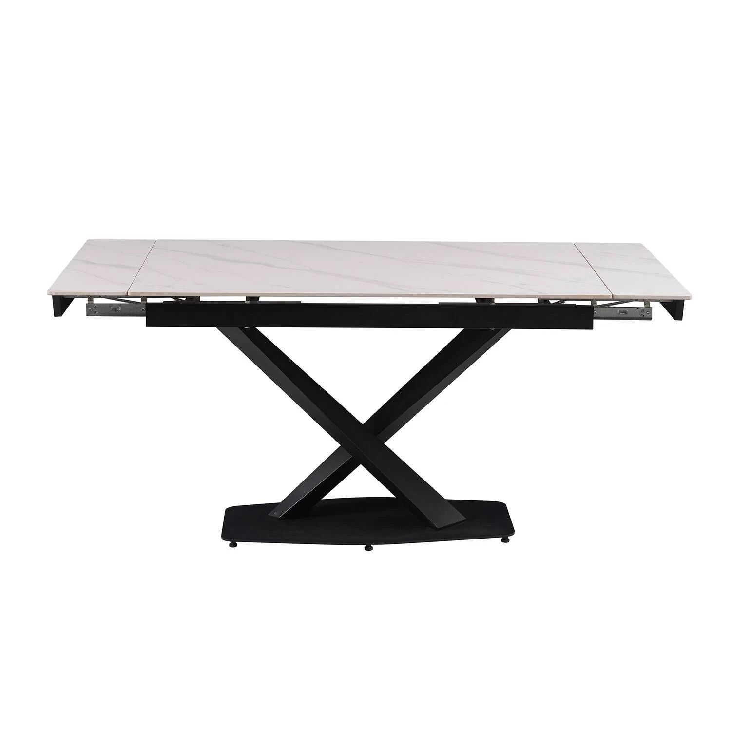 Стіл обідній розкладний DT-2305S Sunrise Ceramic silver white matt 120-160x80x76