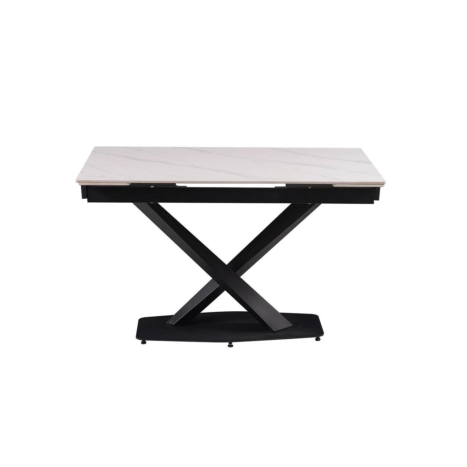 Стіл обідній розкладний DT-2305S Sunrise Ceramic silver white matt 120-160x80x76