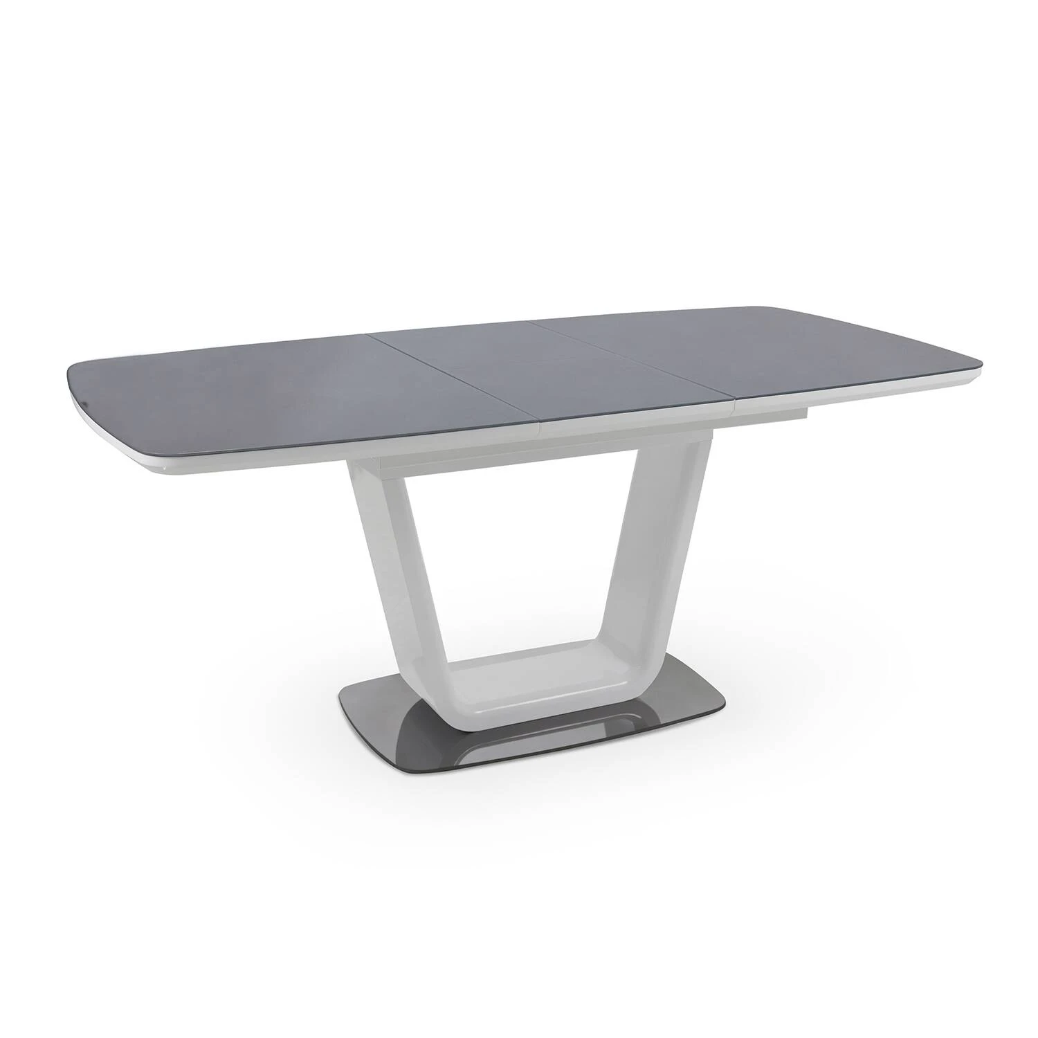 Стіл обідній розкладний DT-9923 Belardo grey/white gloss 140-180x90x76
