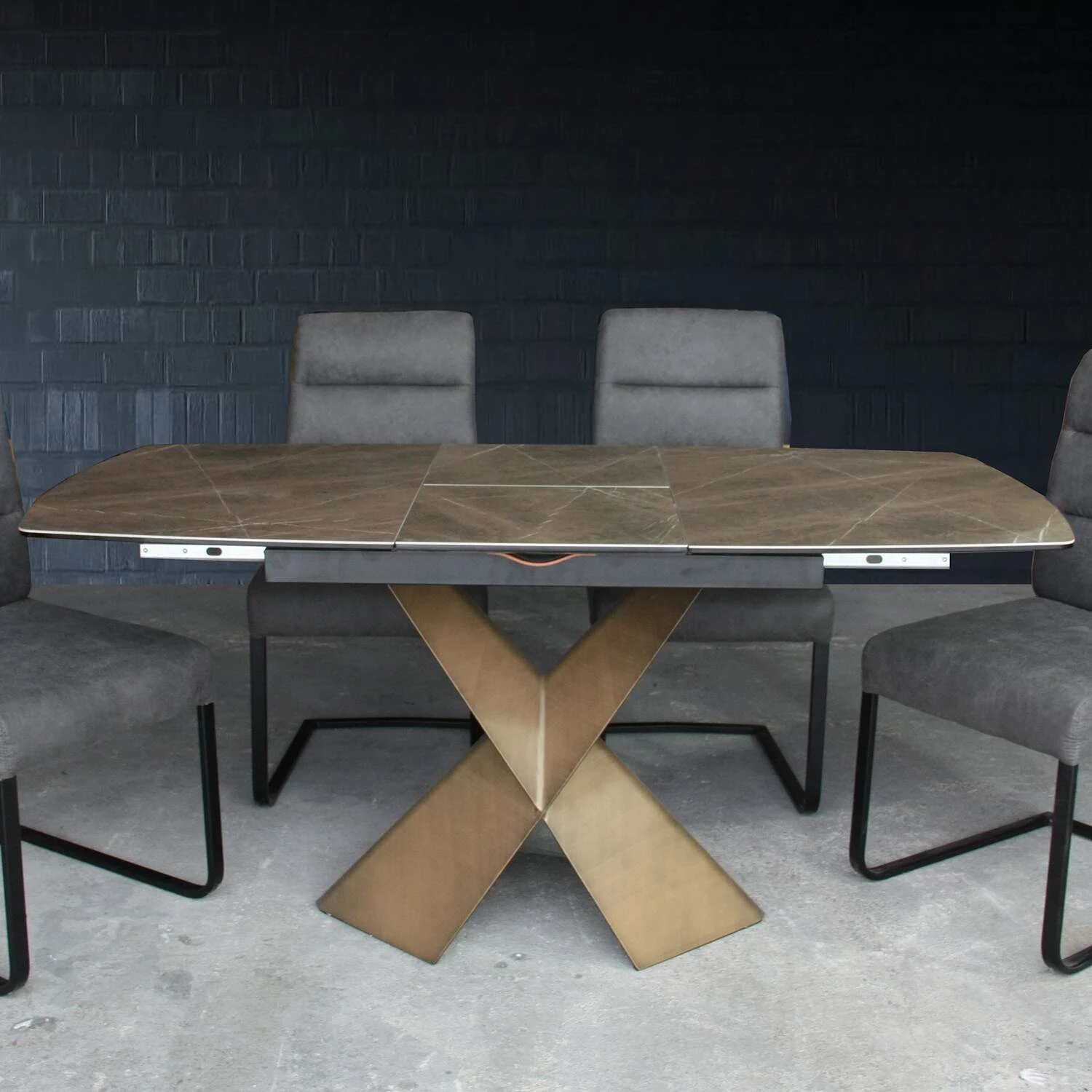 Стіл обідній розкладний T-7703 Cancun Ceramic spain 120-160x80x76
