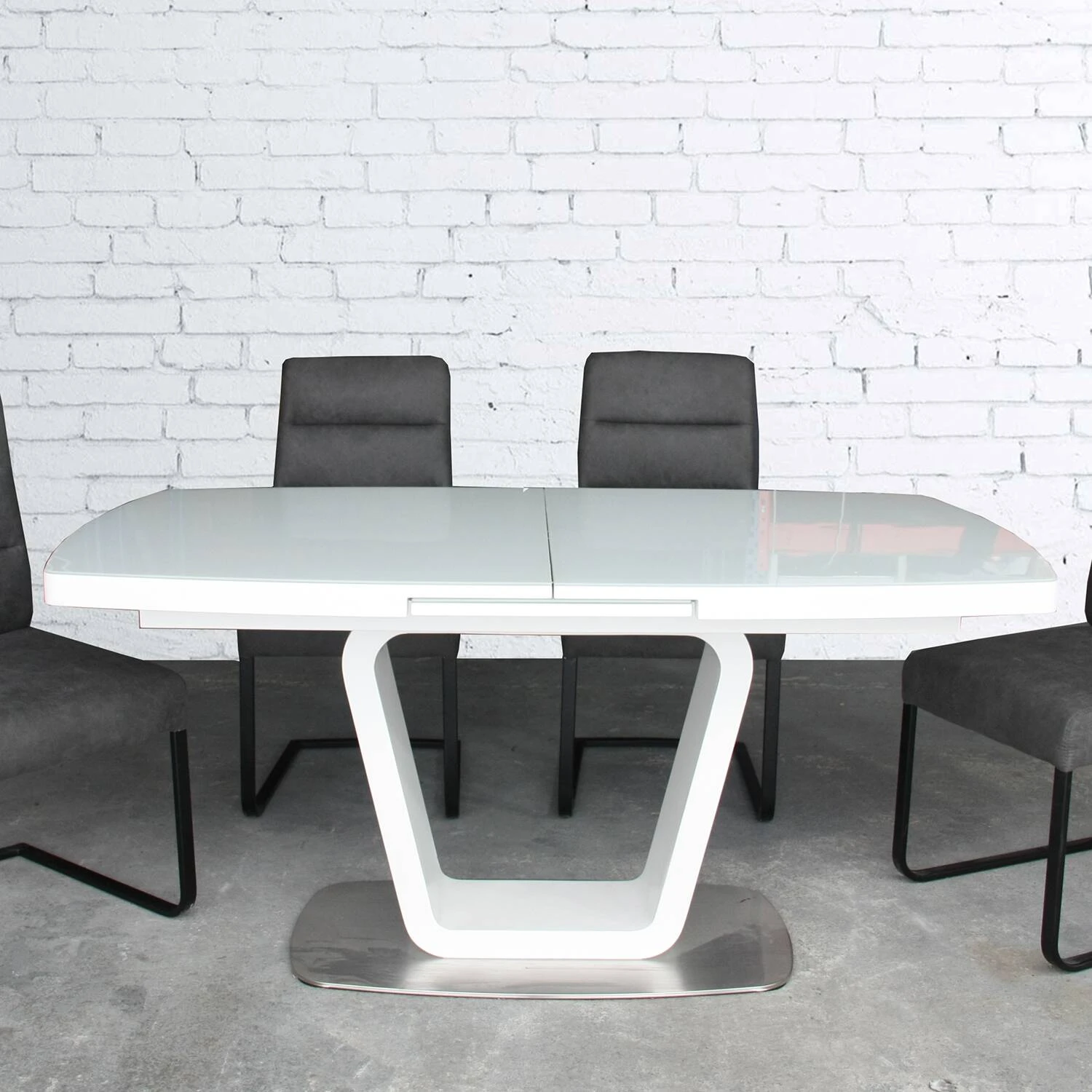 Стіл обідній розкладний T7266 Rio white gloss 160-200x90x76