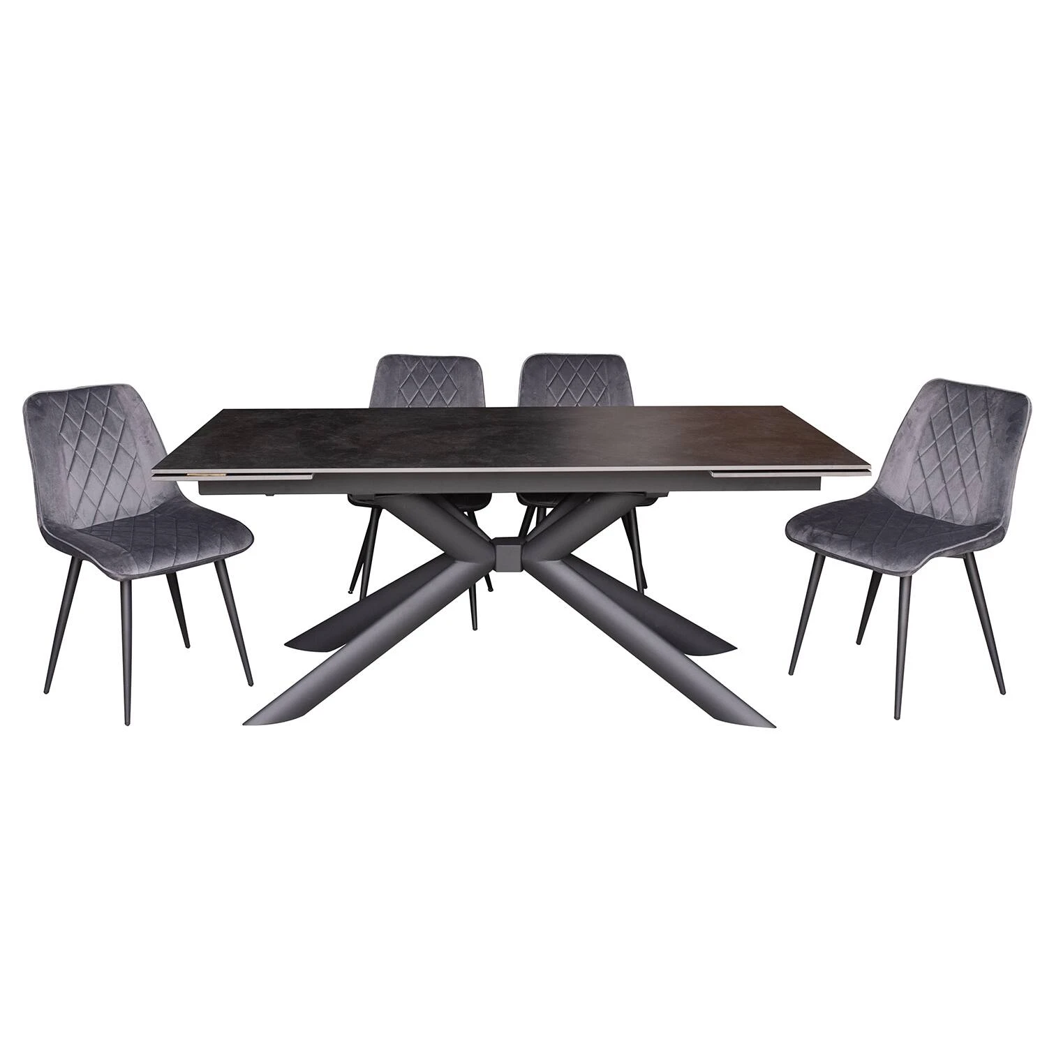 Стіл обідній розкладний T7094C-1826 Vitoria Ceramic vick dark grey matt 180-260x90x76