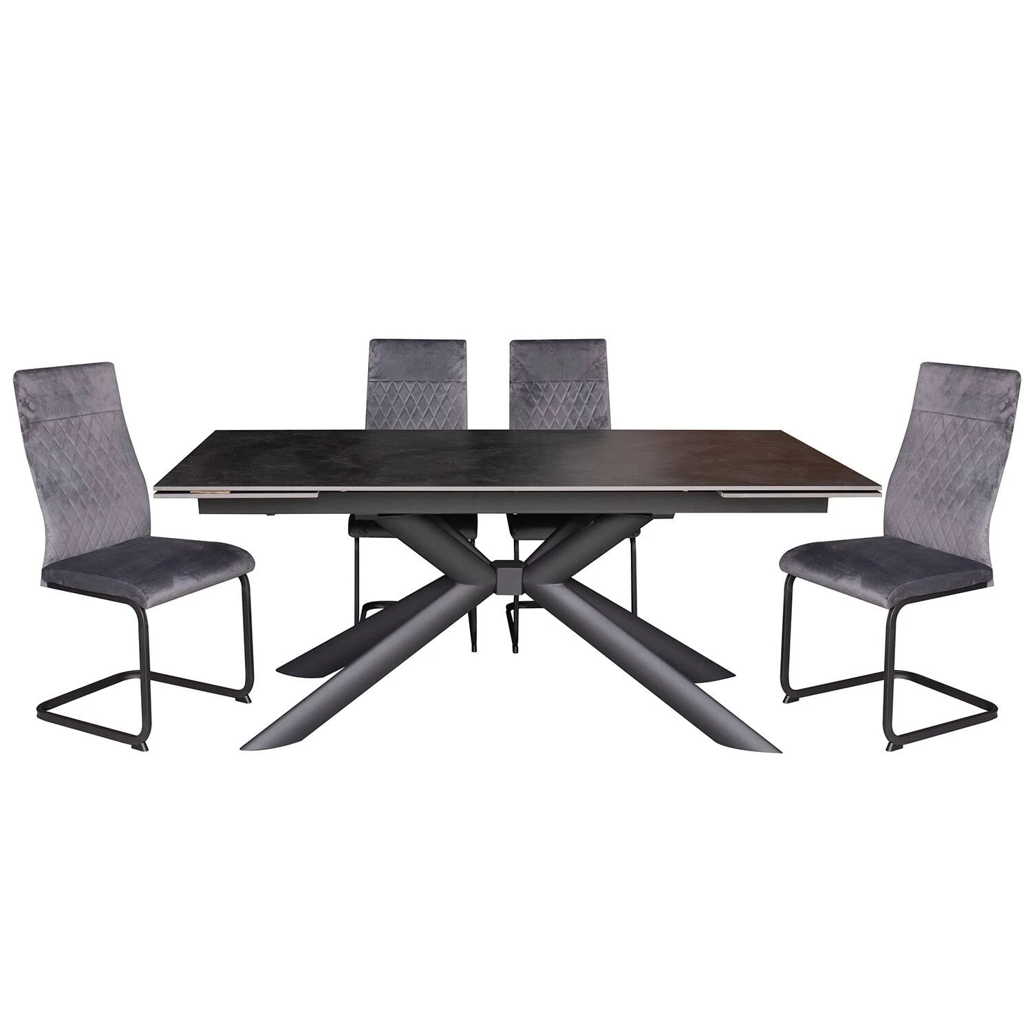Стіл обідній розкладний T7094C-1826 Vitoria Ceramic vick dark grey matt 180-260x90x76