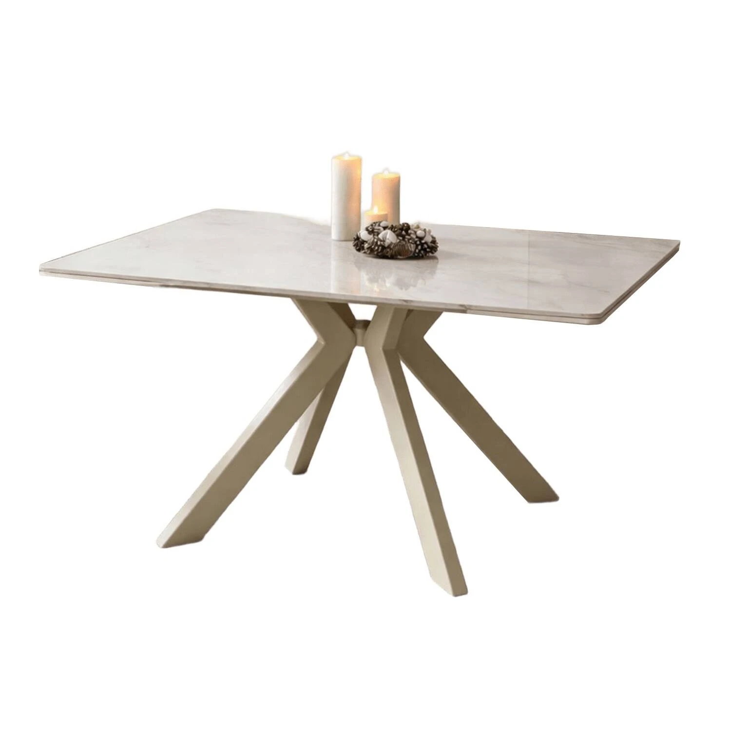 Стіл обідній розкладний T-7554C-1318 Margit Ceramic Platinum gloss 130-180x90x76