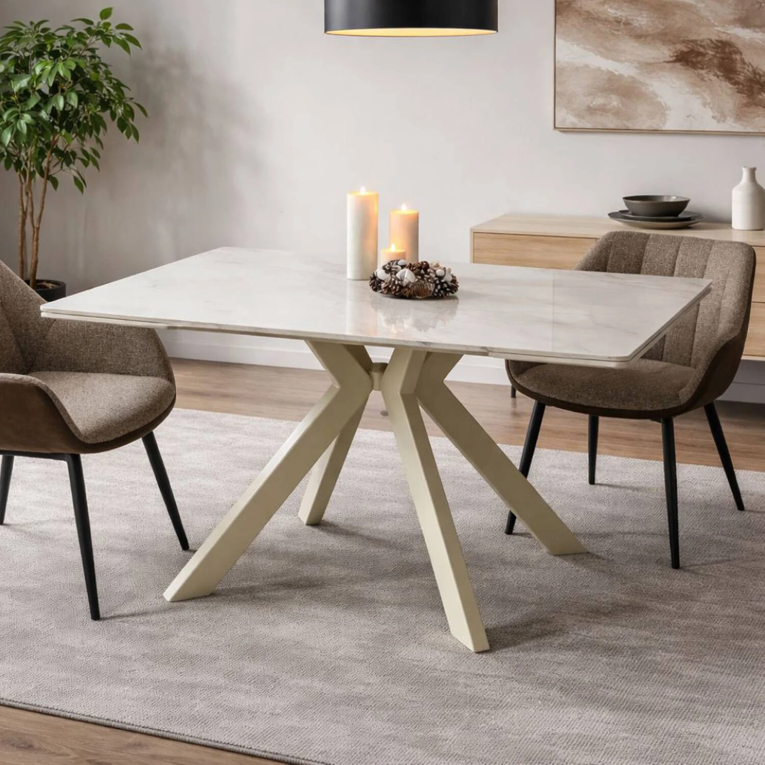 Стіл обідній розкладний T-7554C-1318 Margit Ceramic Platinum gloss 130-180x90x76