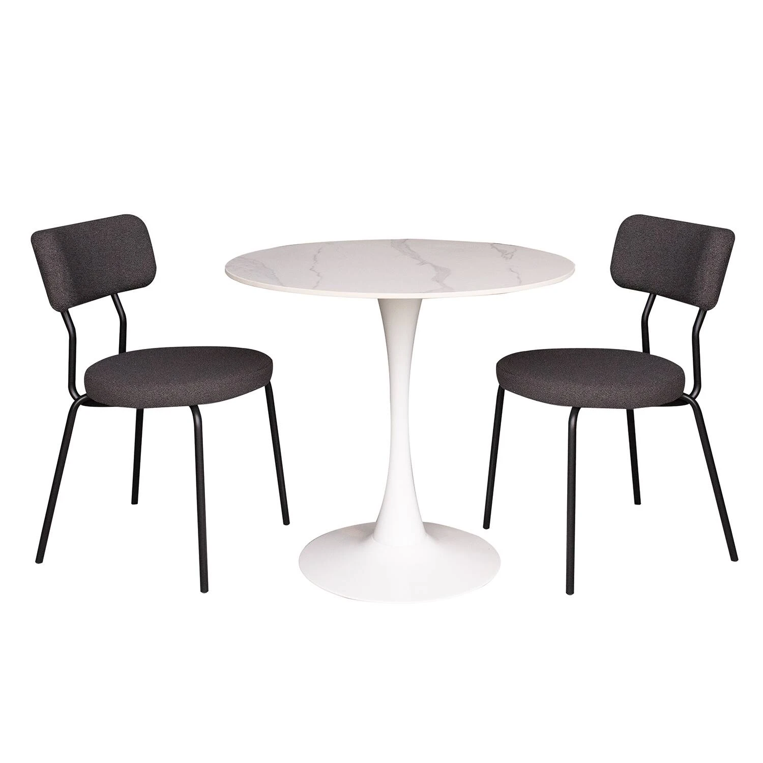 Стіл обідній KT-221 Madison Ceramic silver white matt 80x80x74