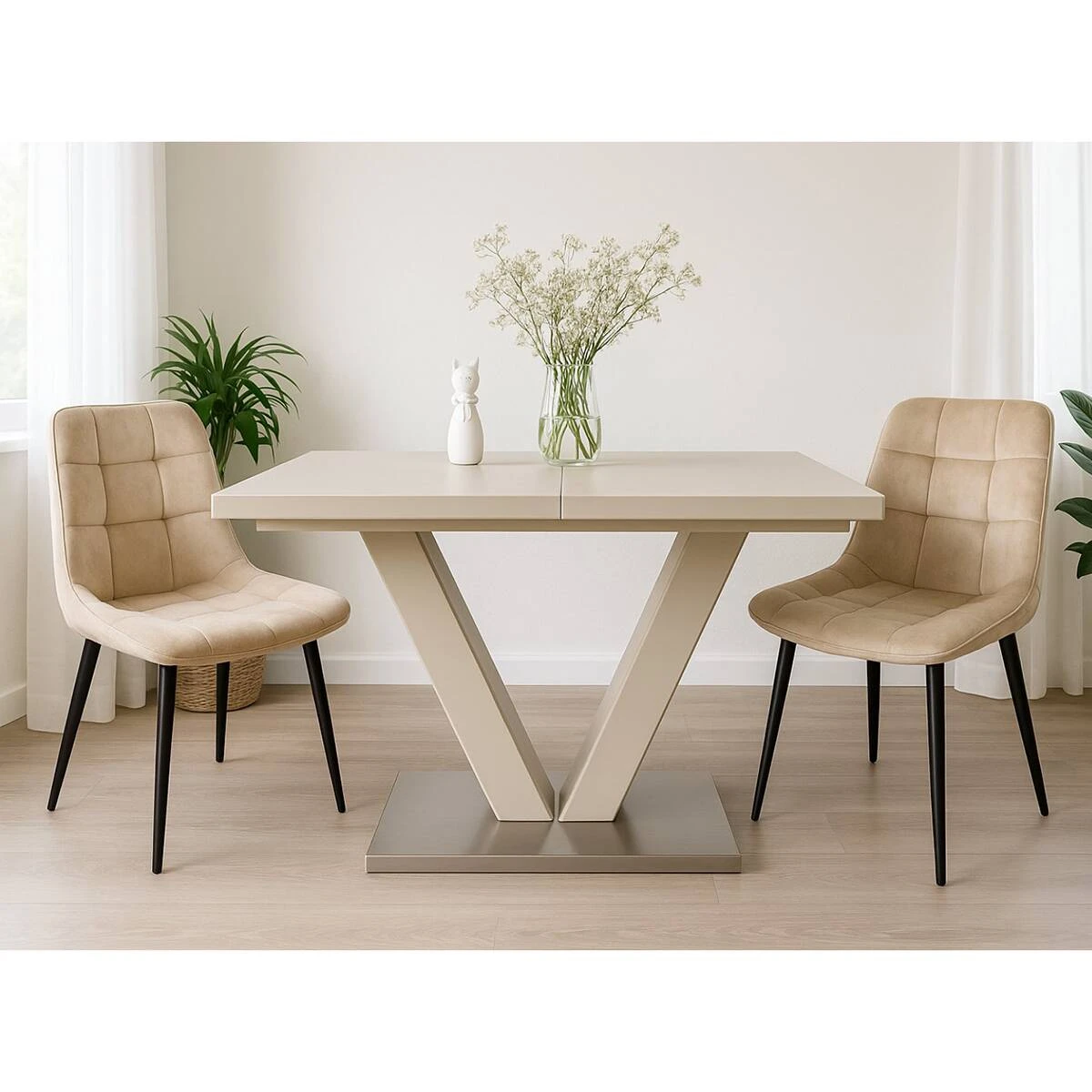 Стіл обідній розкладний T-7052A Lund beige matt (BS34+Y04) 120-160x80x76