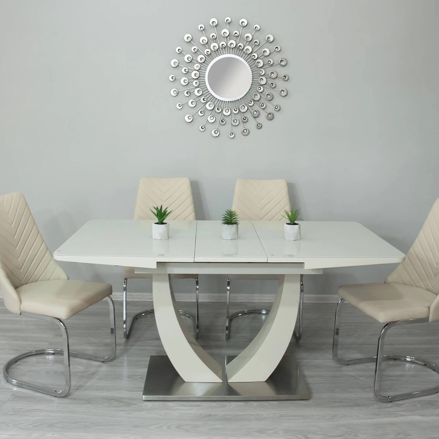 Стіл обідній розкладний T-904 Concord beige matt 160-200x90x76